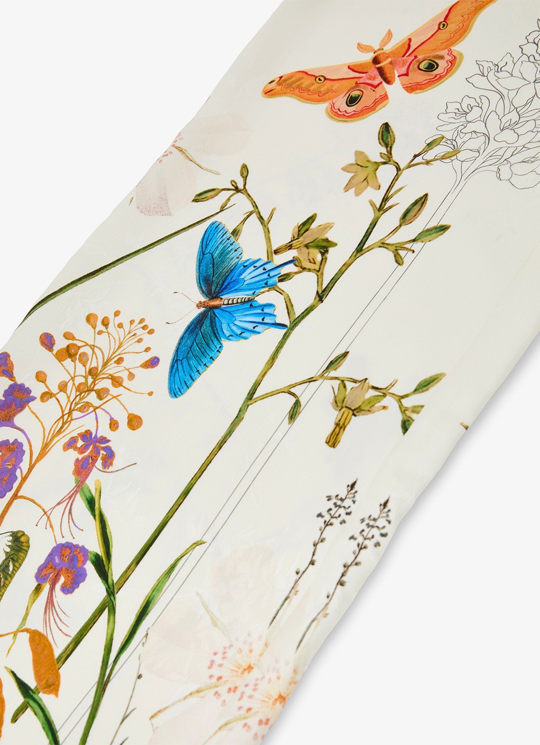 Reiss Frankie high waist wide fit pantalon met bloemenprint - detail 3 creme