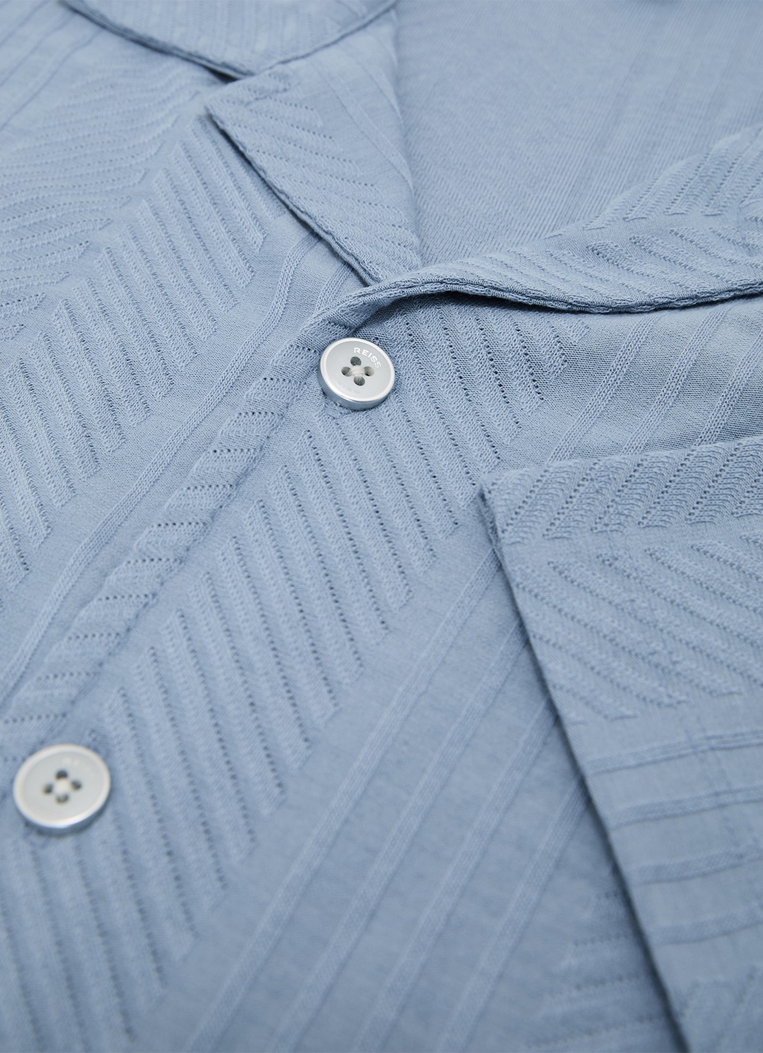Reiss Frederick overhemd met structuur  - detail 7 lichtblauw