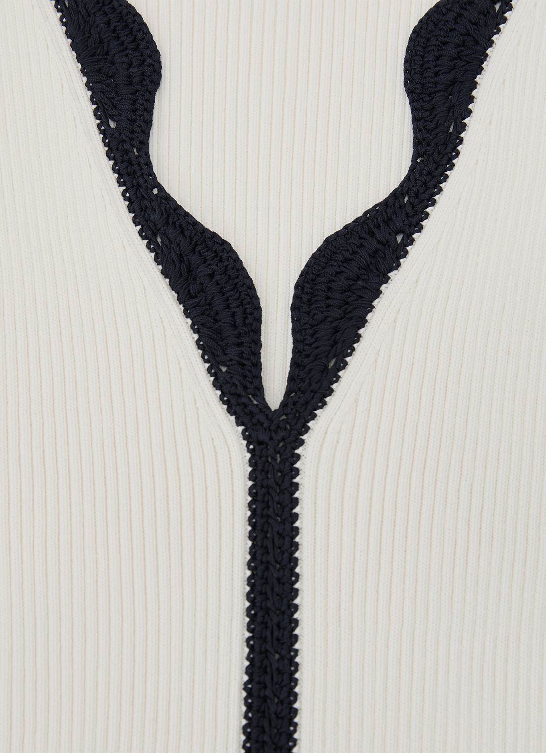Reiss Freya top met ribstructuur - detail 3 gebroken wit