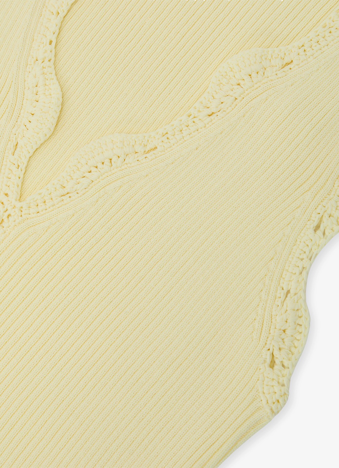 Reiss Freya top met ribstructuur - detail 6 geel