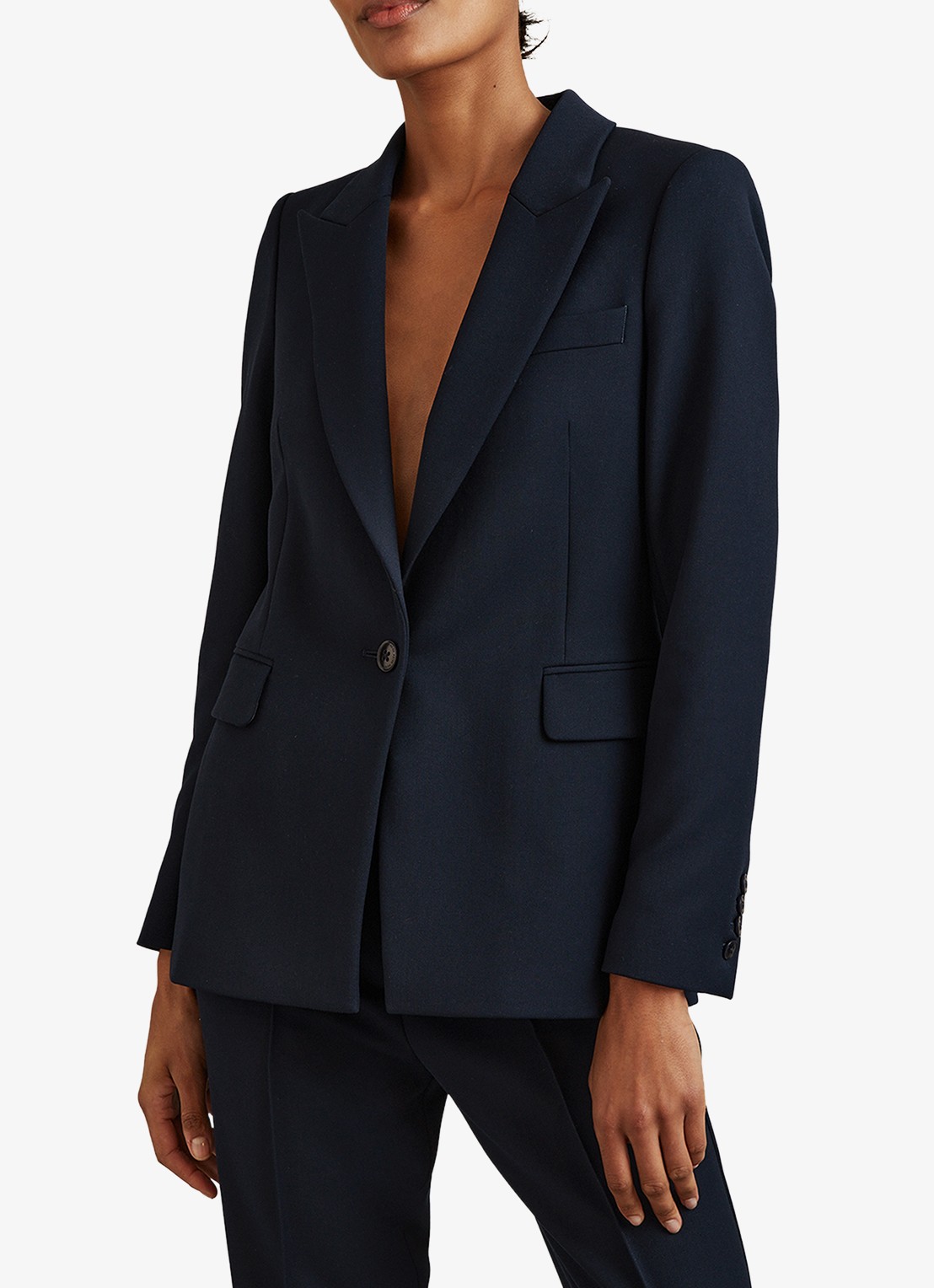 Reiss Gabi blazer met klepzakken - detail 3 donkerblauw