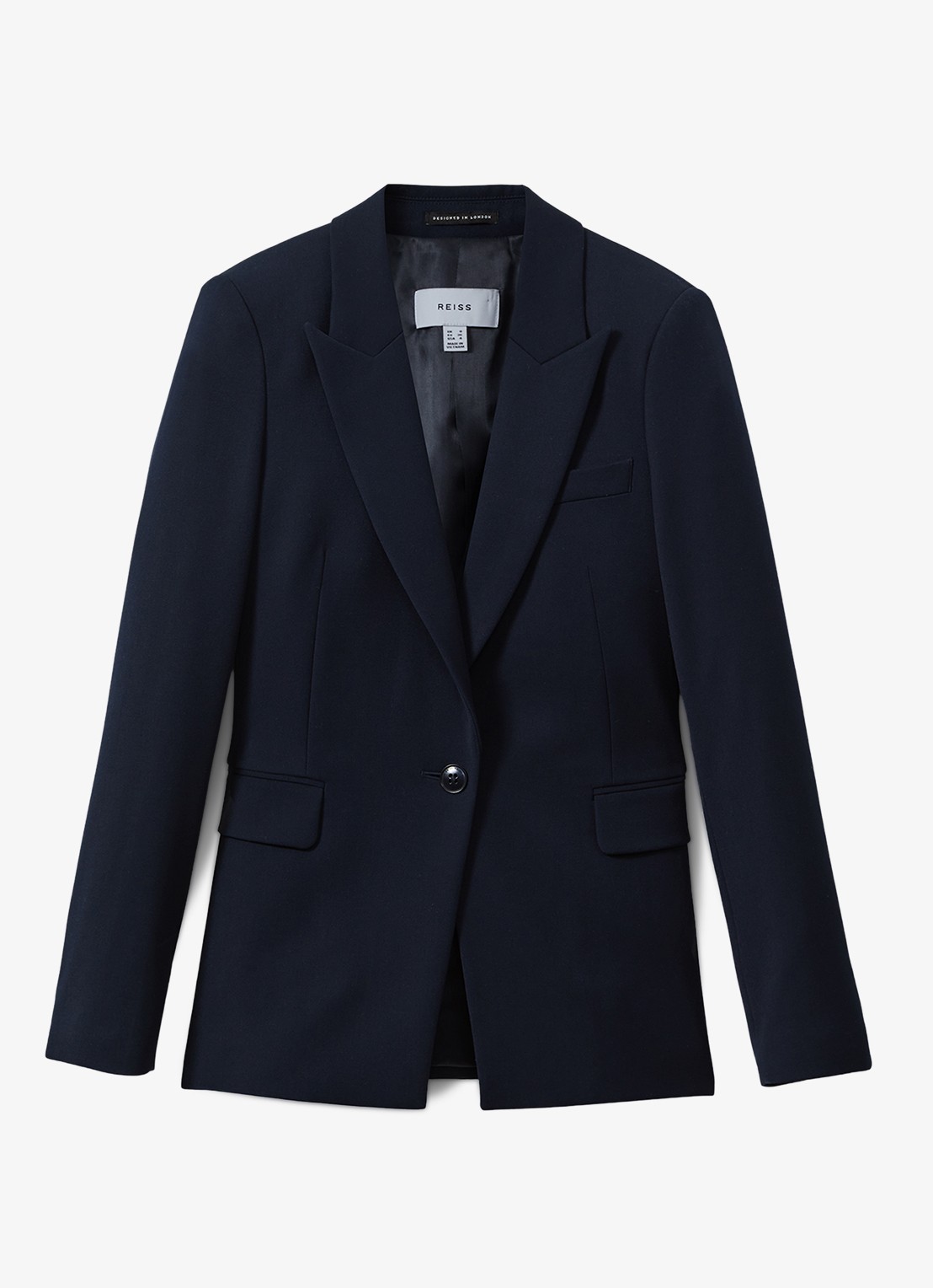 Reiss Gabi blazer met klepzakken - voorkant donkerblauw