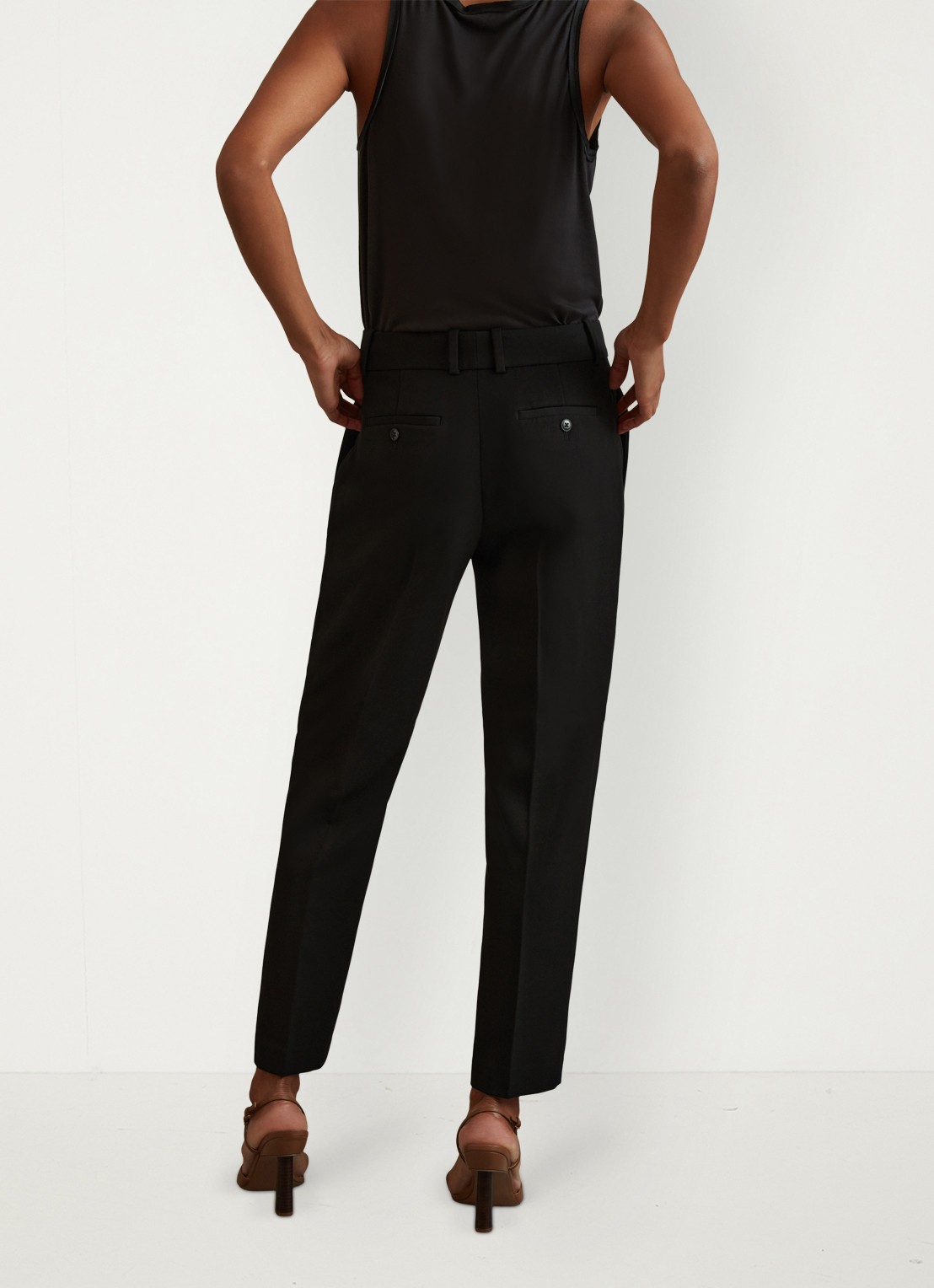 Reiss Gabi high waist slim fit chino - achterkant black / zwart