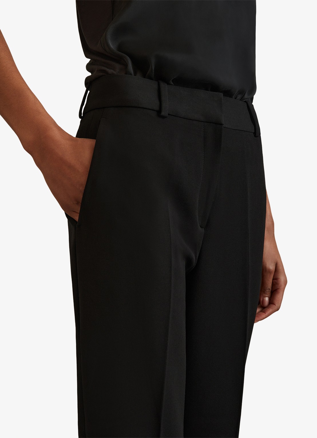 Reiss Gabi high waist slim fit chino - detail 2 black / zwart
