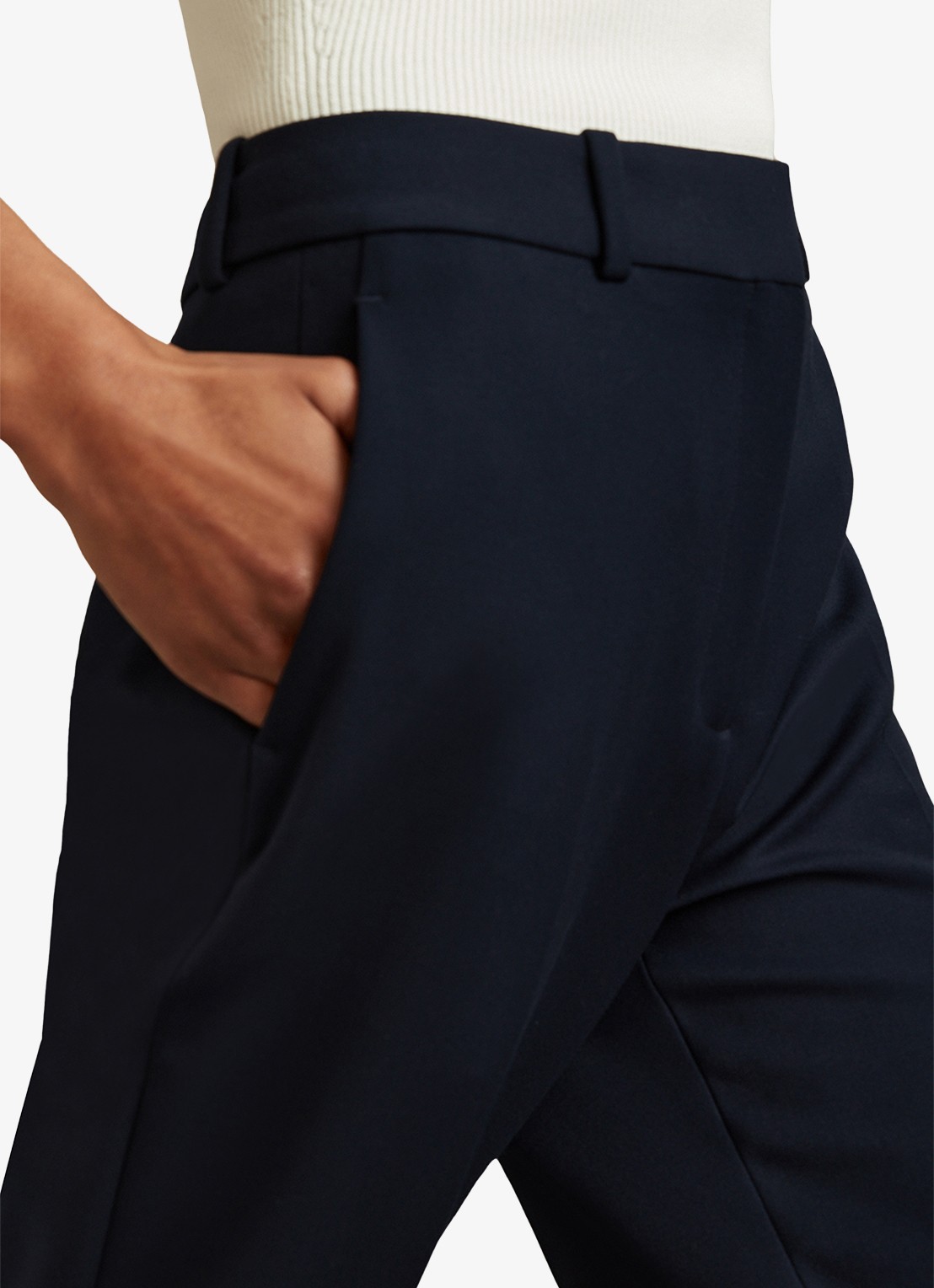 Reiss Gabi high waist slim fit chino - detail 3 donkerblauw