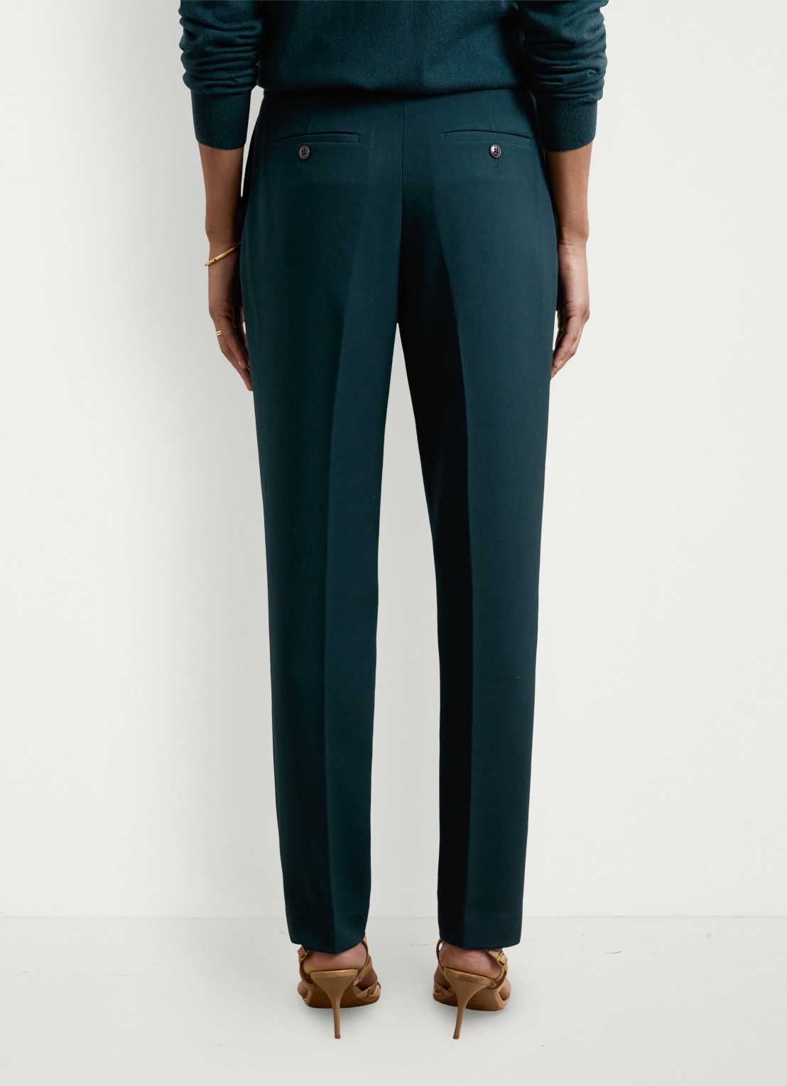 Reiss Gabi high waist slim fit chino - achterkant groen