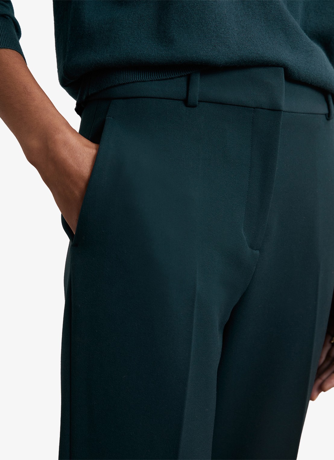 Reiss Gabi high waist slim fit chino - detail 5 groen