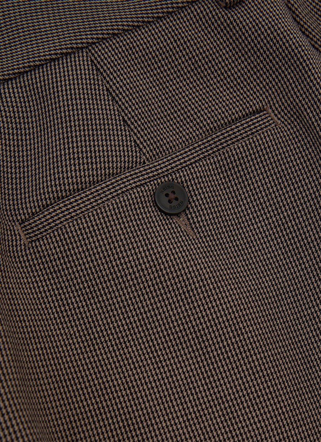 Reiss Gabi high waist slim fit pantalon met pied-de-poule dessin - detail 6 bruin