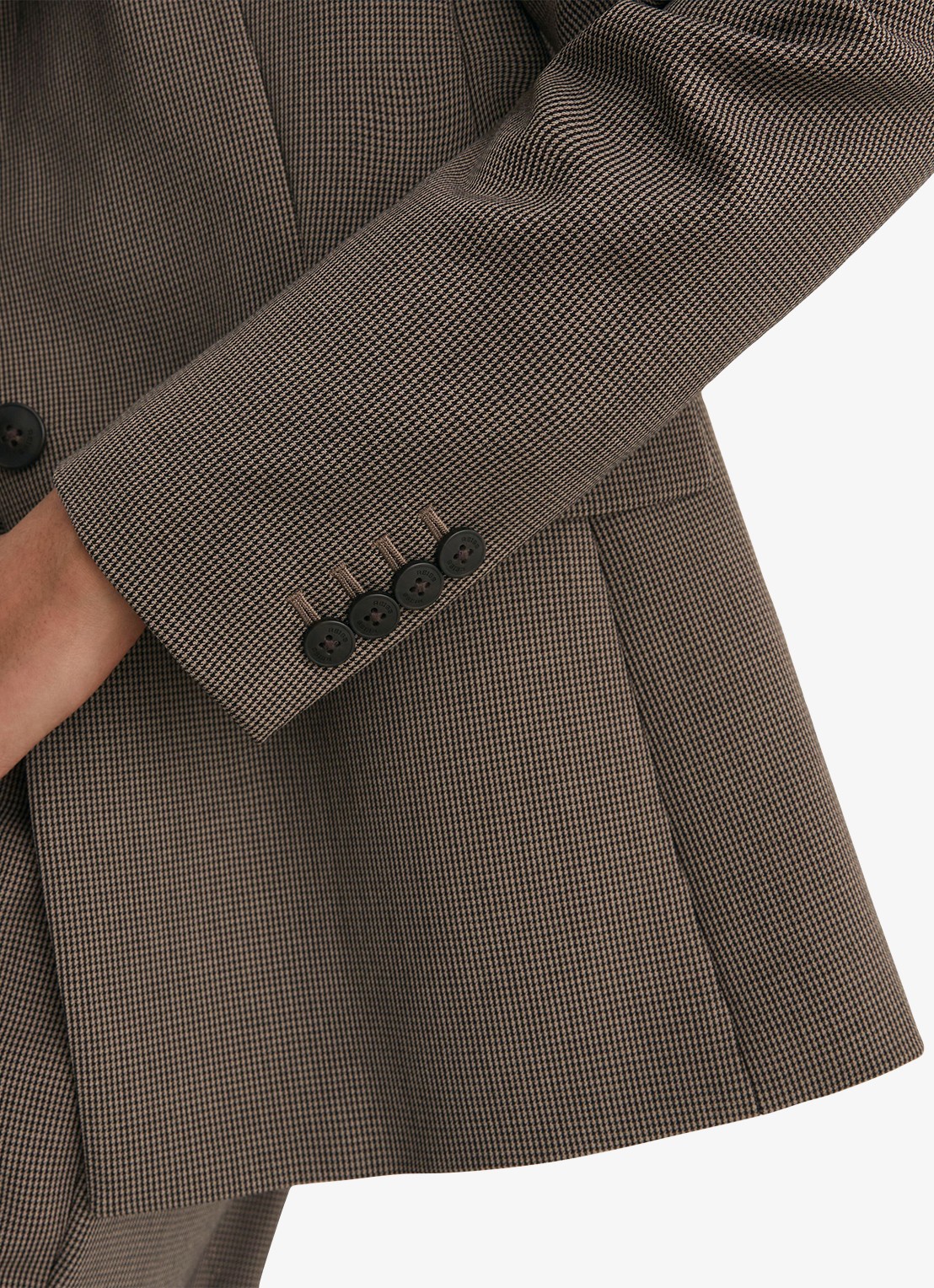Reiss Gabi single-breasted blazer met pied-de-poule dessin - detail 6 bruin