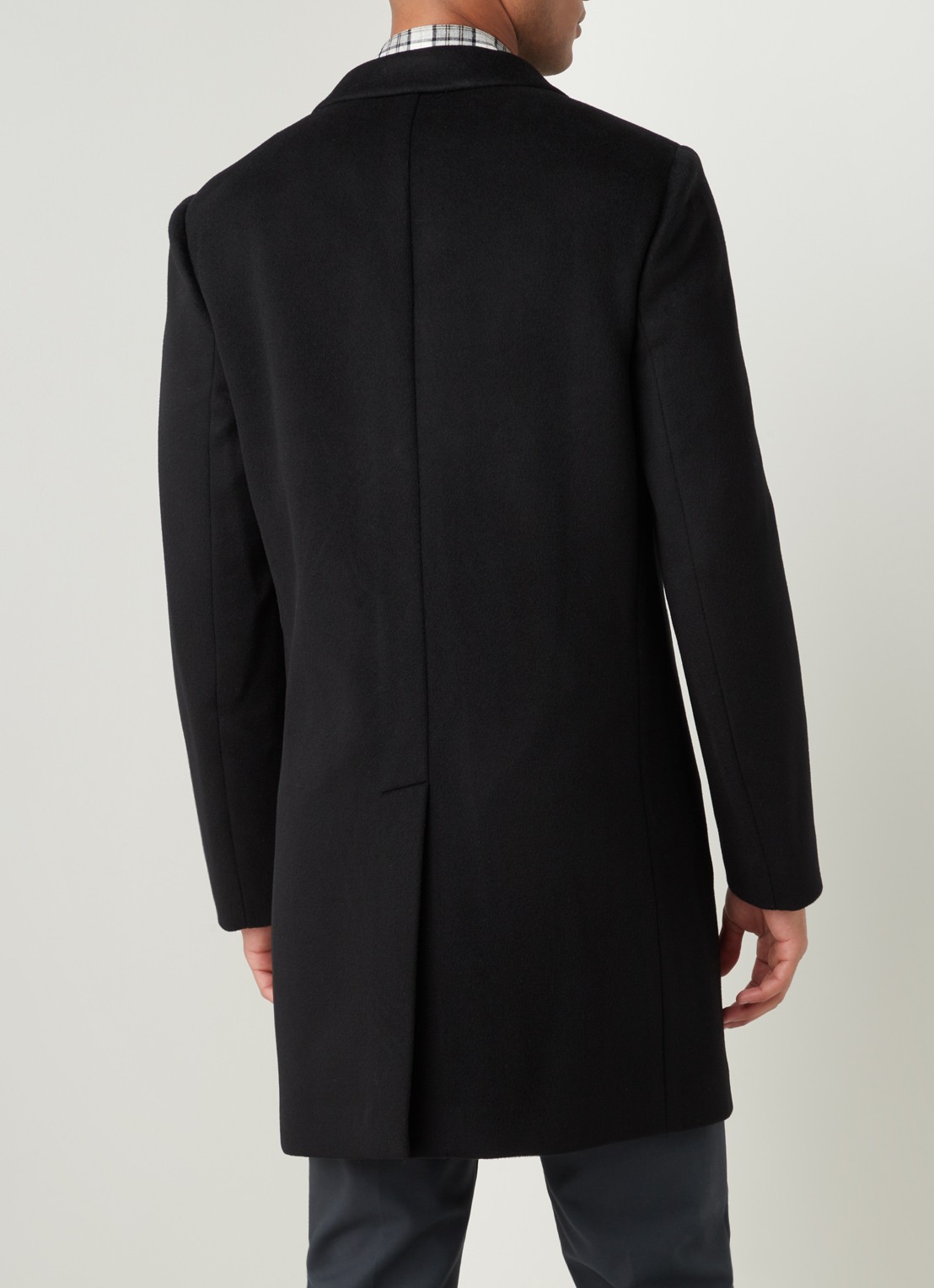 Reiss Gable mantel in wolblend met steekzakken - achterkant 4 zwart