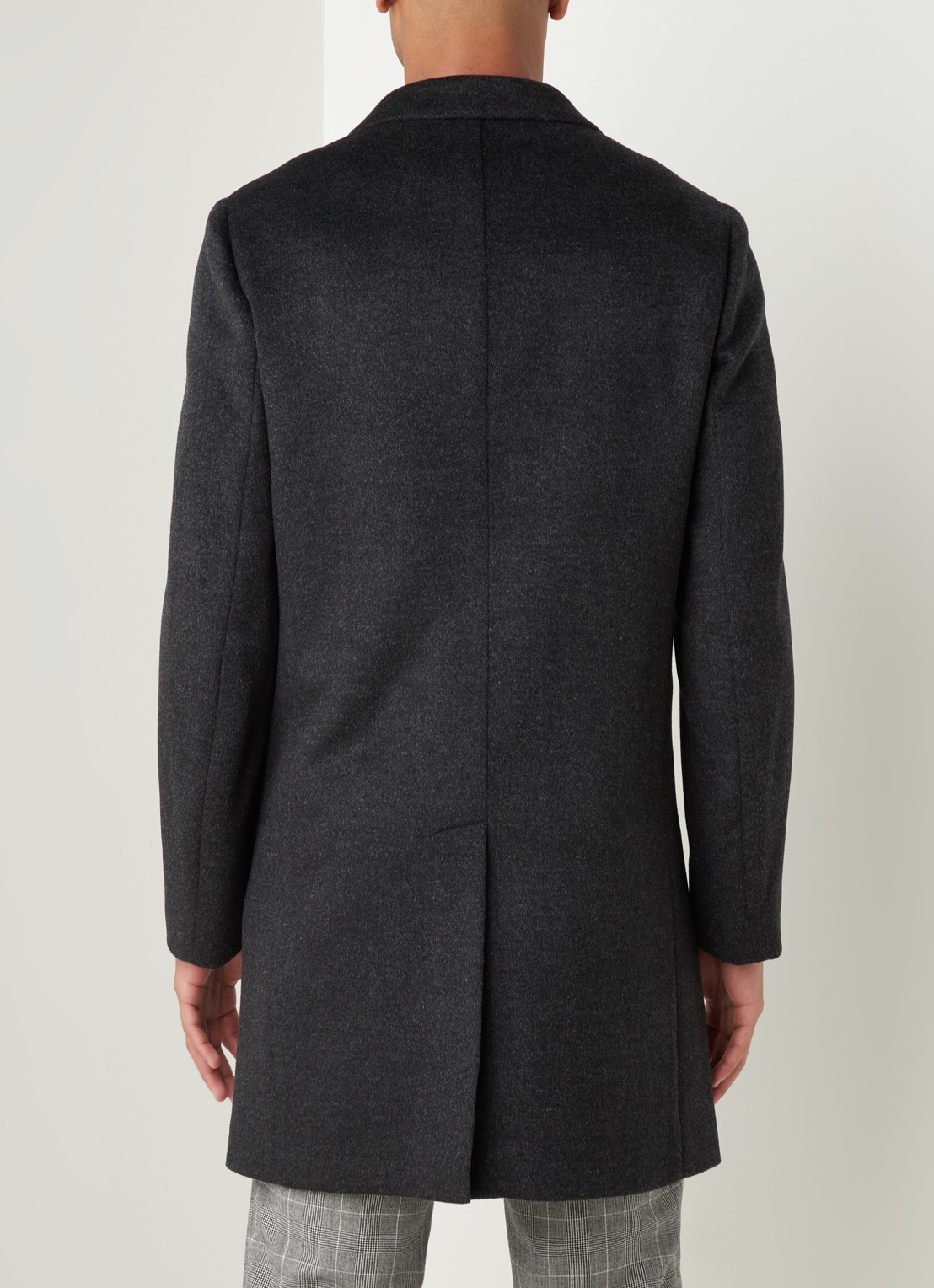 Reiss Gable mantel in wolblend met steekzakken - achterkant 4 antraciet