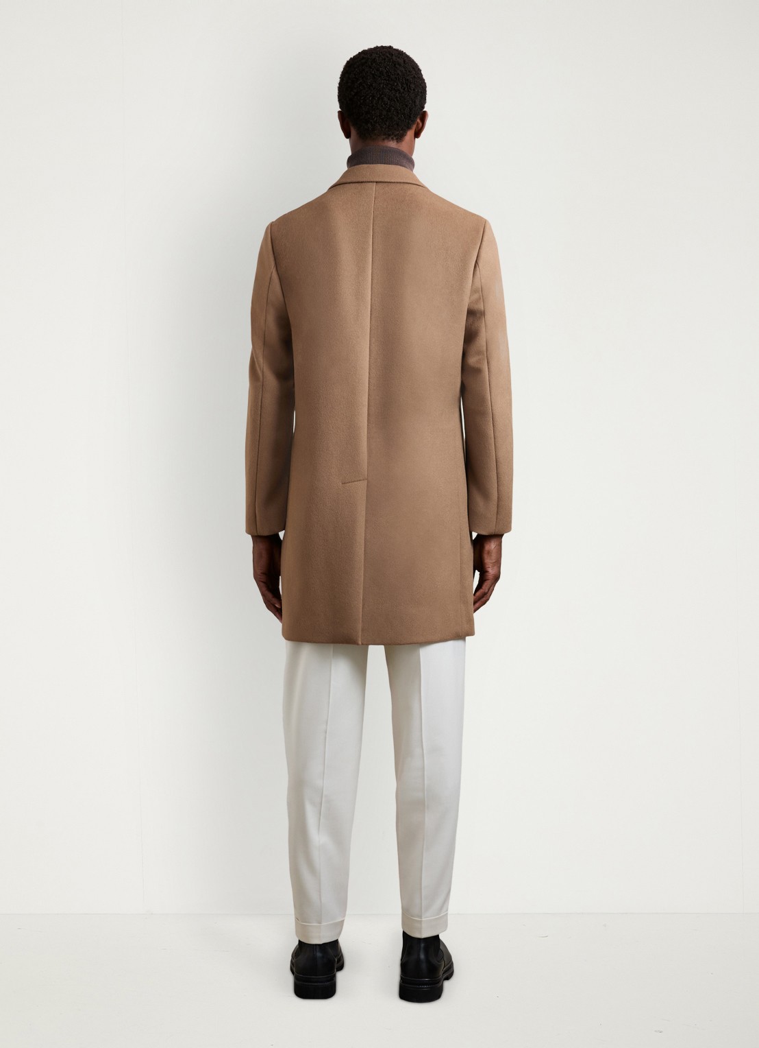 Reiss Gable mantel in wolblend - achterkant 3 lichtbruin