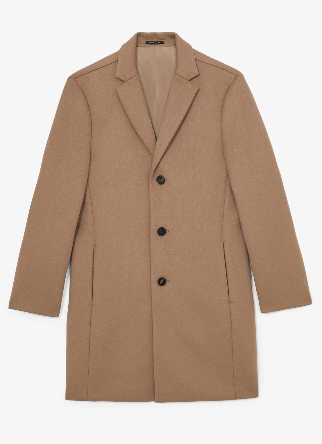 Reiss Gable mantel in wolblend - voorkant lichtbruin