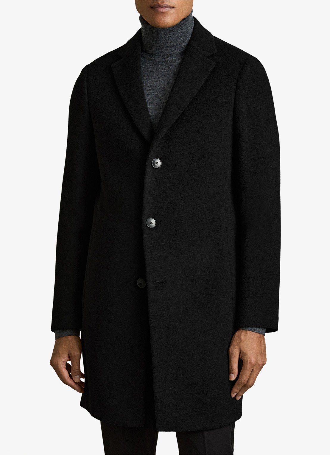 Reiss Gable mantel in wolblend - detail black / zwart