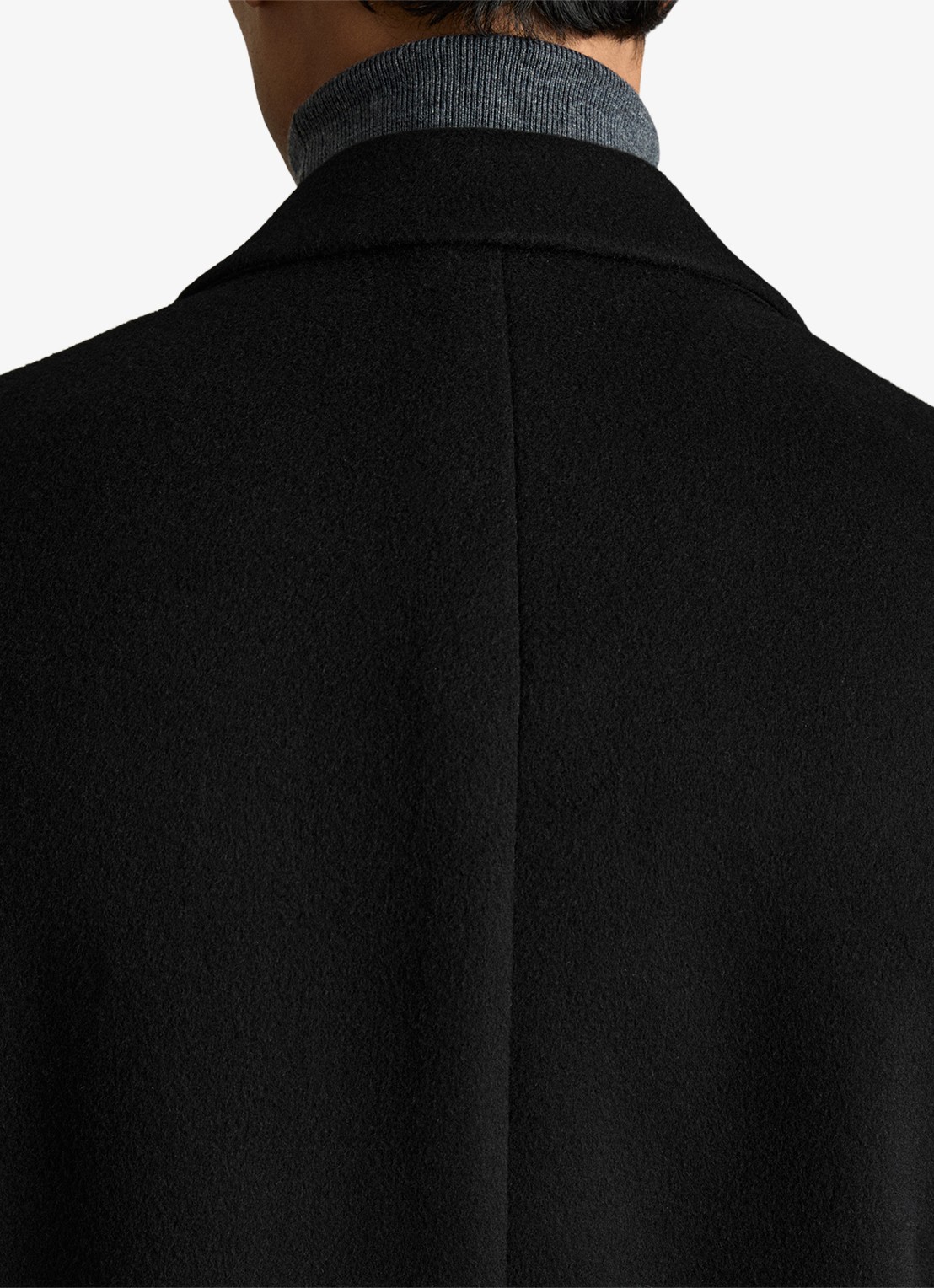 Reiss Gable mantel in wolblend - detail 3 black / zwart