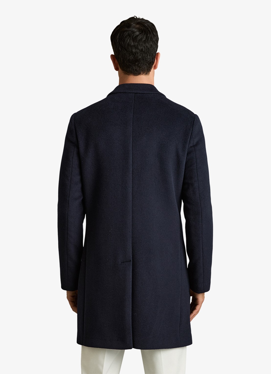 Reiss Gable mantel in wolblend - achterkant navy / blauw