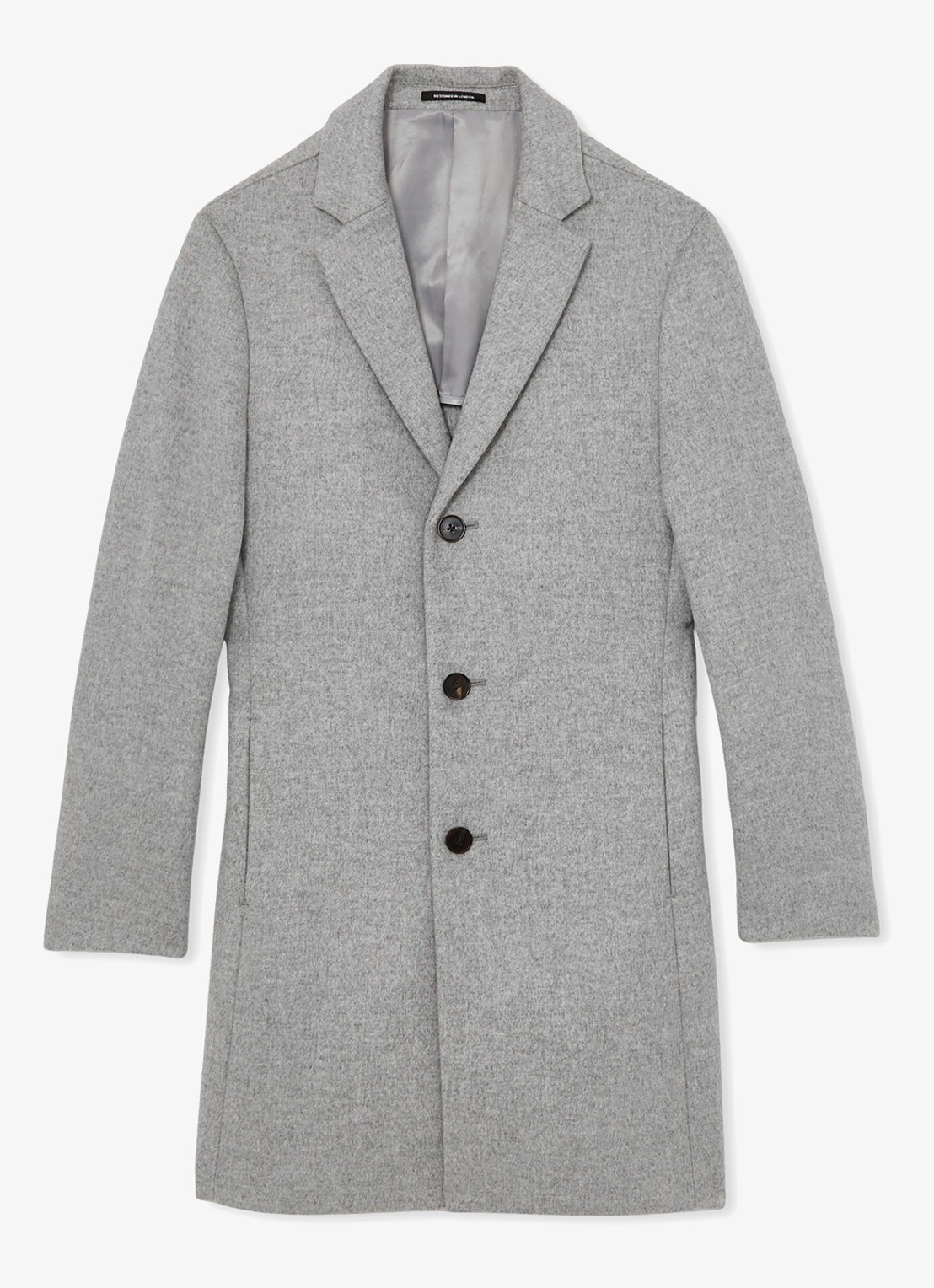 Reiss Gable mantel in wolblend - voorkant soft grey / grijs