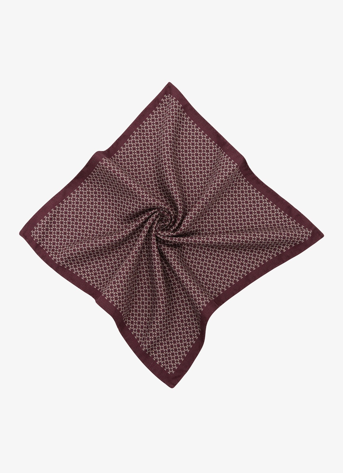 Reiss Gennaro pochet van zijde - detail bordeauxrood