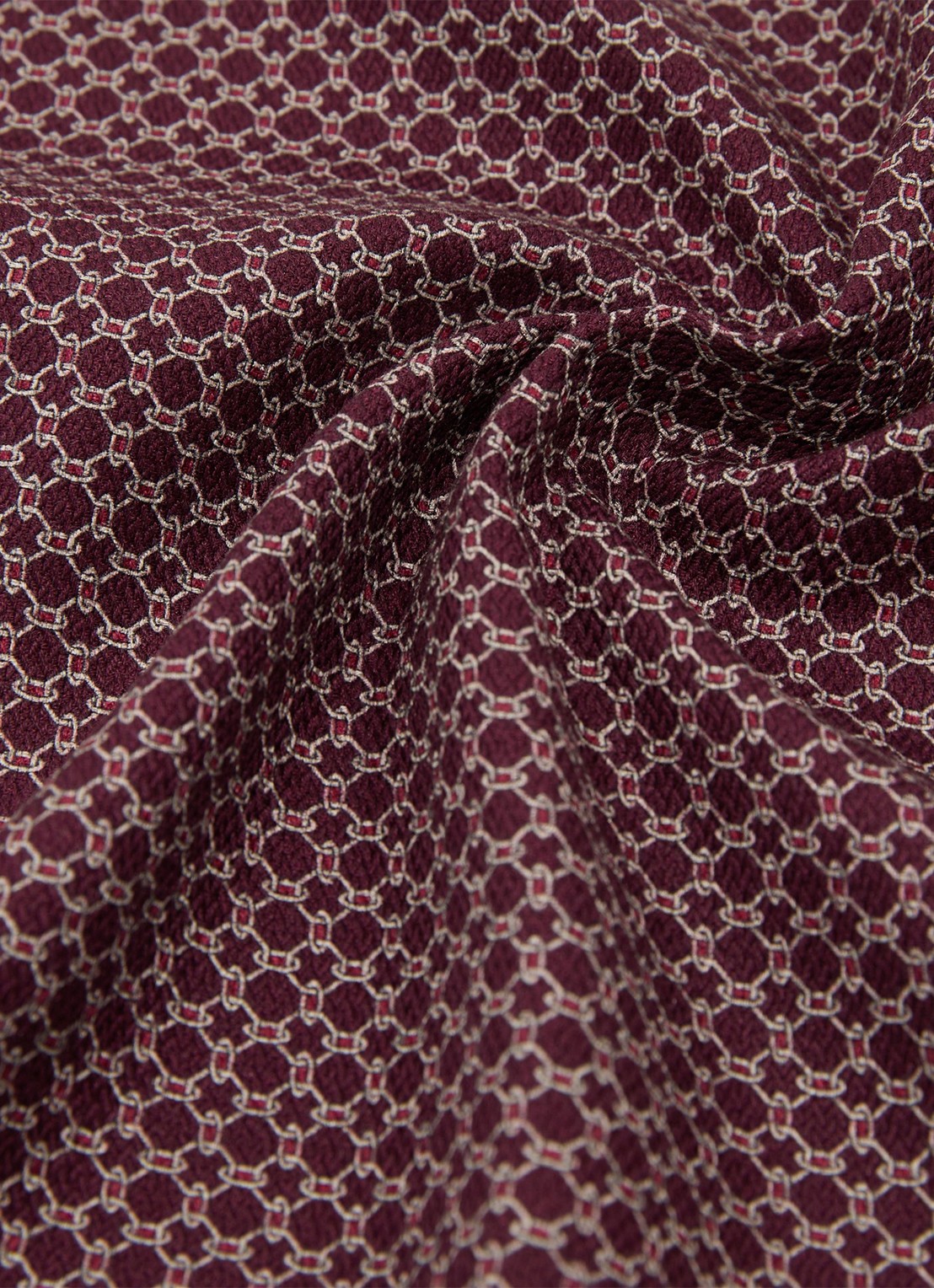 Reiss Gennaro pochet van zijde - detail 2 bordeauxrood