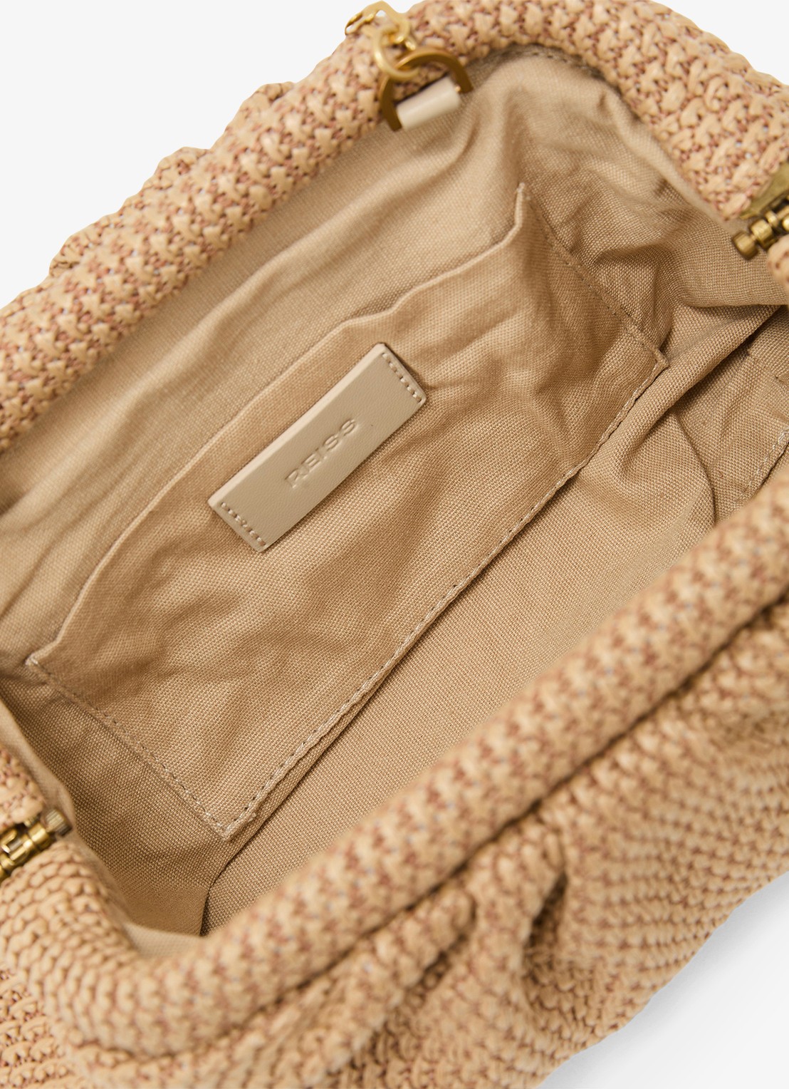 Reiss Georgia clutch met gevlochten detail en afneembare schouderriem - detail 5 beige