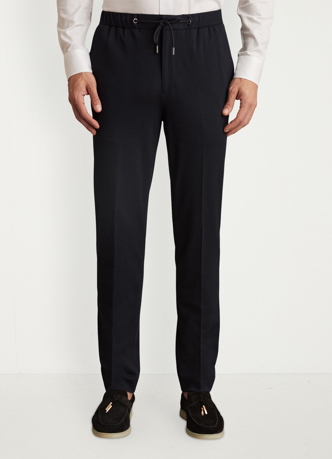 Reiss Gerrard tapered fit broek met trekkoord - detail navy / blauw
