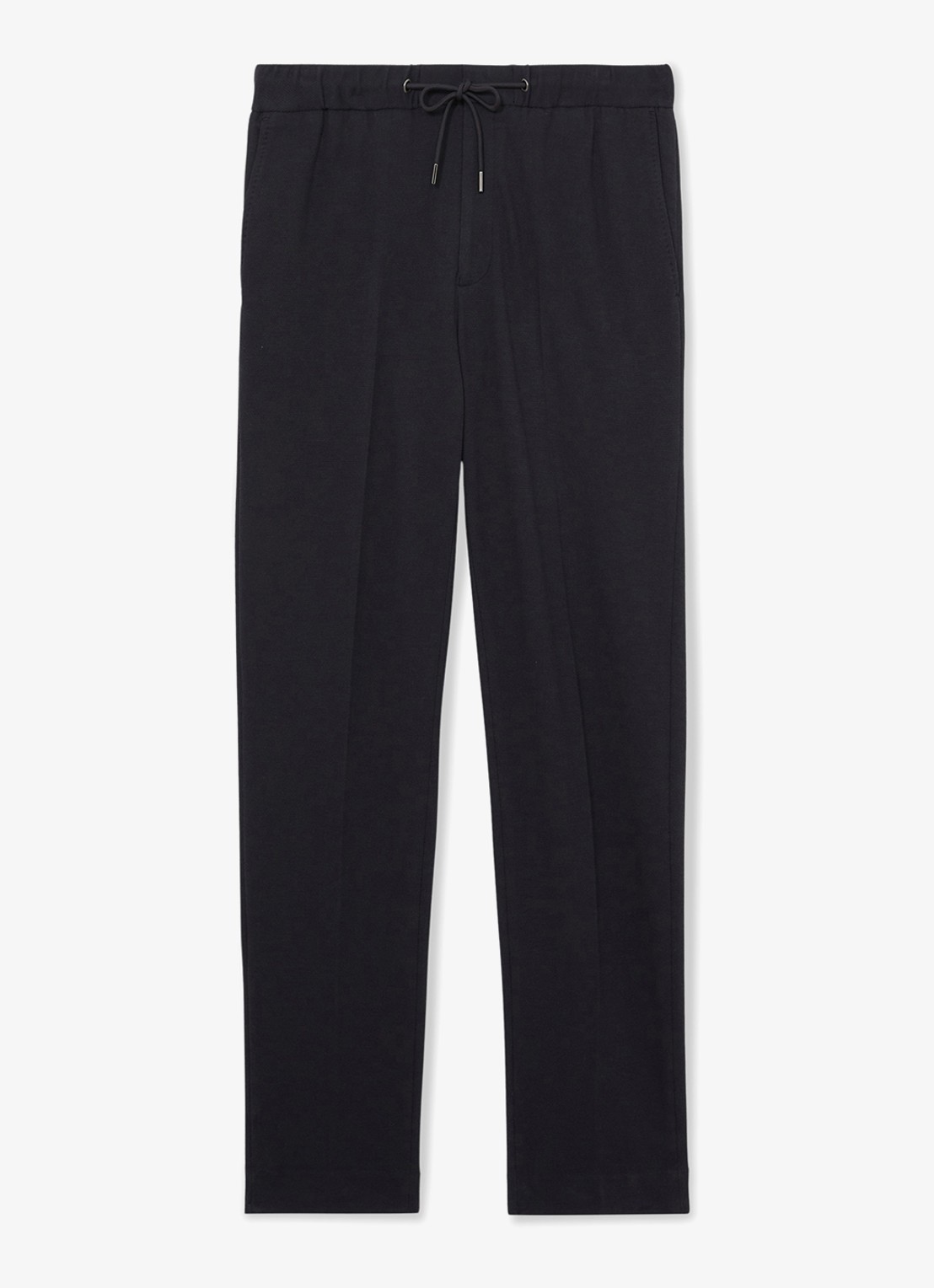 Reiss Gerrard tapered fit broek met trekkoord - voorkant 4 navy / blauw