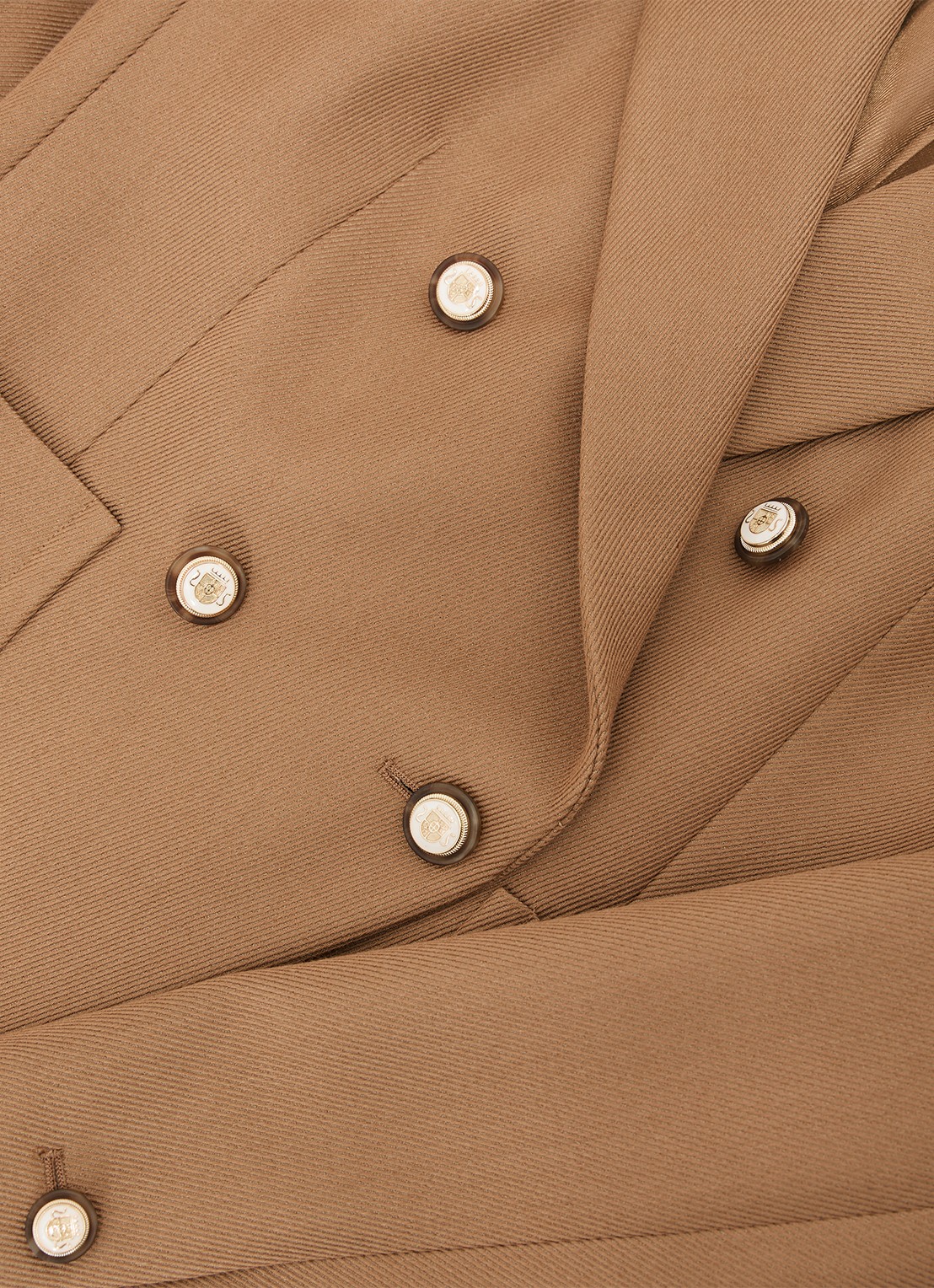 Reiss Gigi double-breasted blazer in wolblend met steekzakken - detail 6 camel