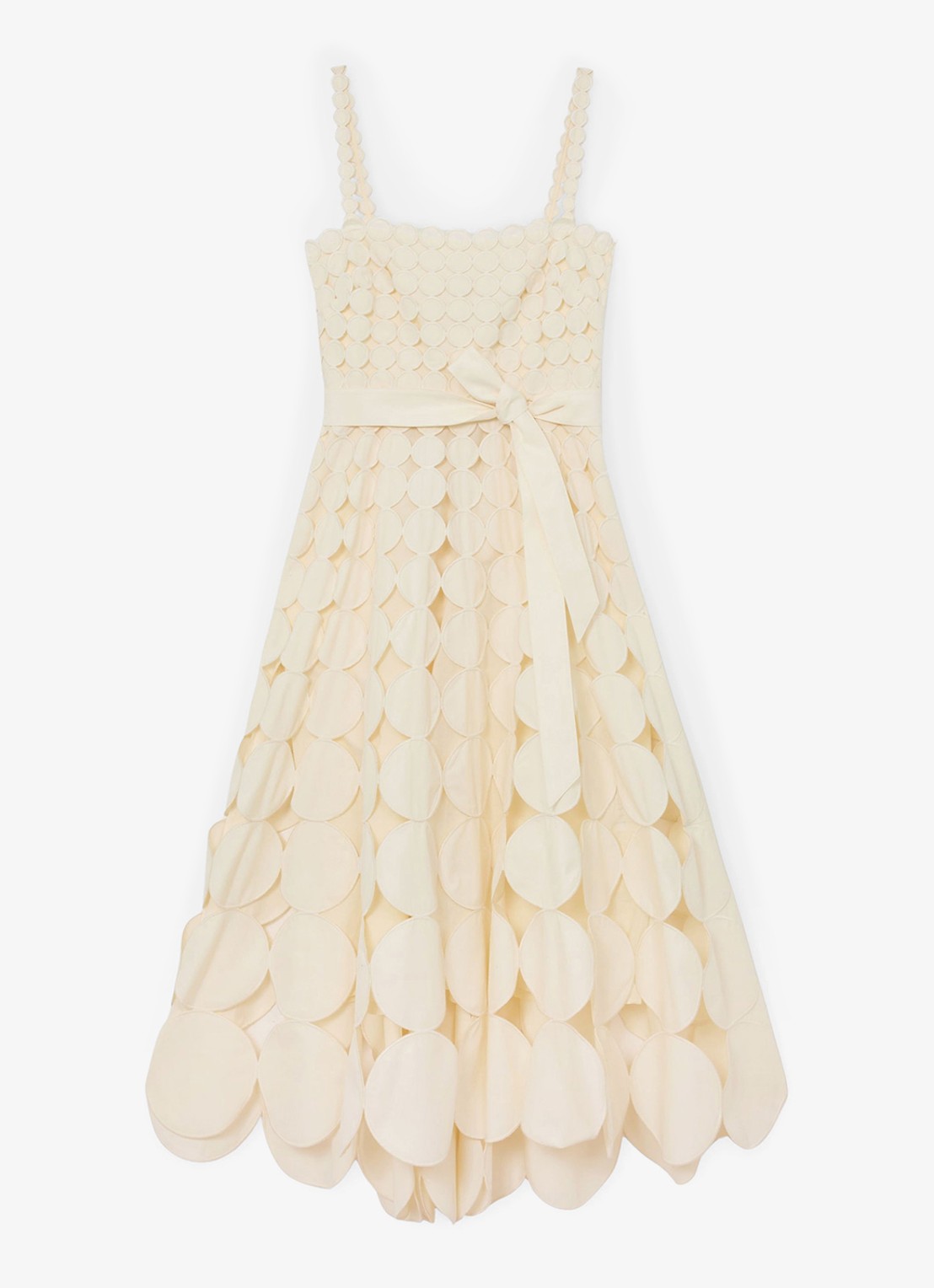 Reiss Gigi midi jurk met cut-out detail - voorkant 5 creme