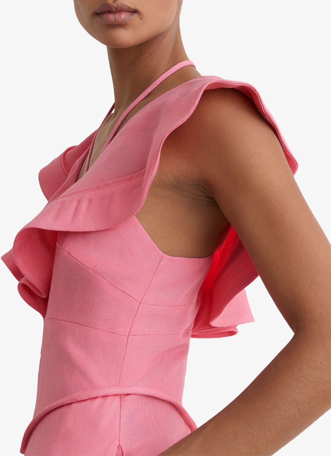 Reiss Giselle midi jurk met split en cut-out detail - detail 3 roze