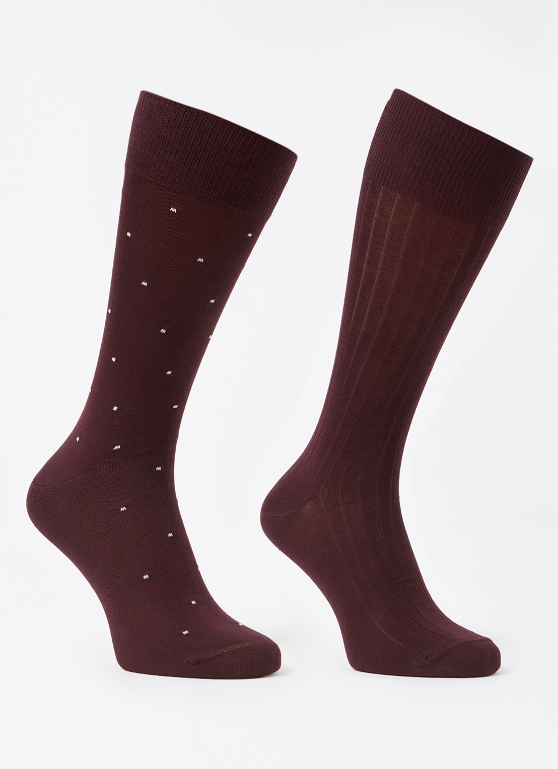 Reiss Graham sokken met print in 2-pack - voorkant 2 aubergine