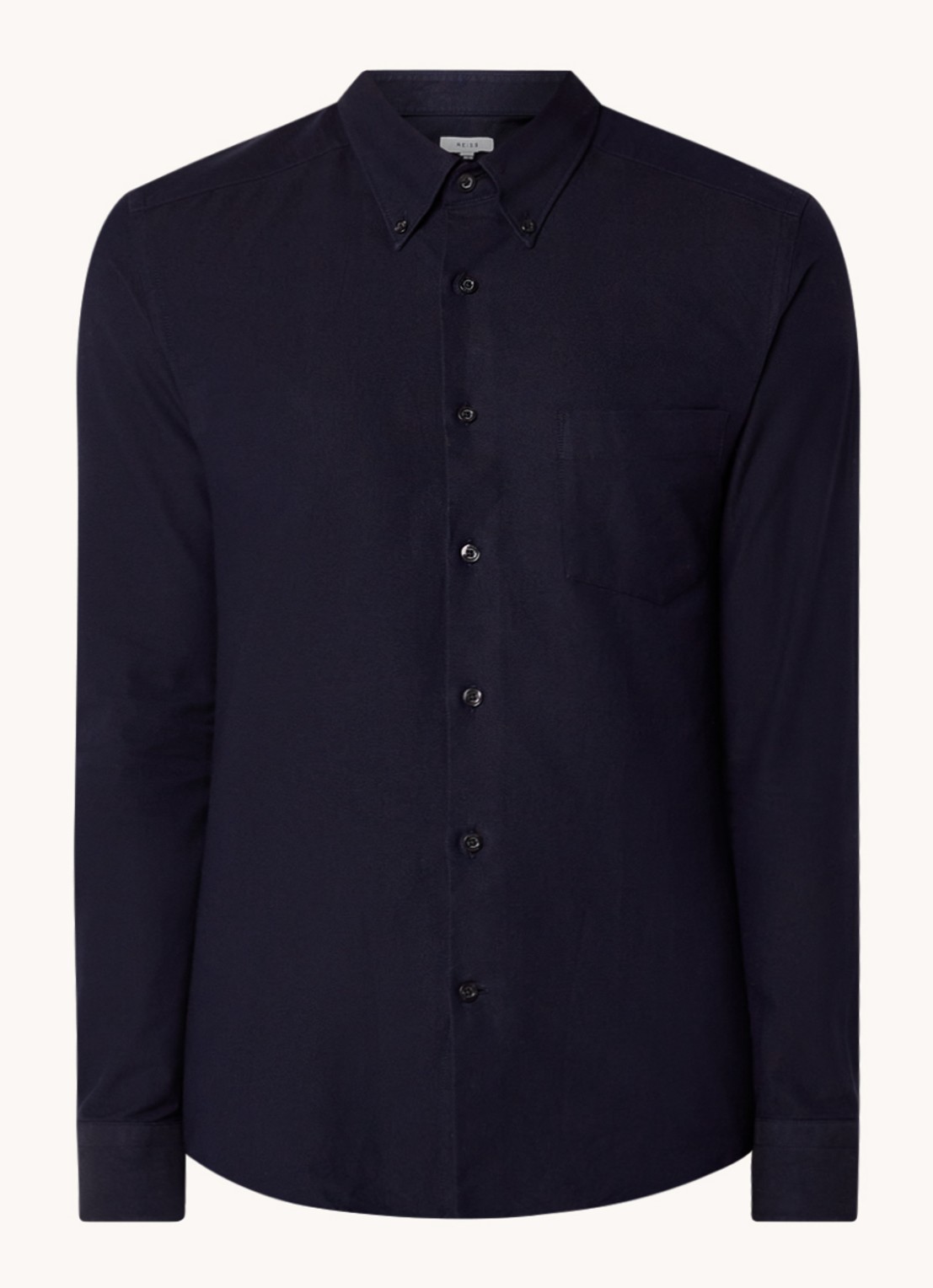 Reiss Greenwich slim fit overhemd met borstzak - voorkant 3 donkerblauw