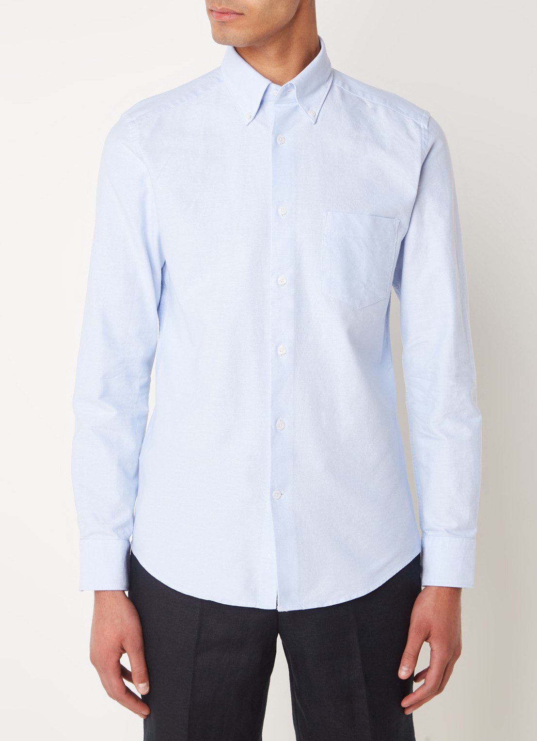 Reiss Greenwich slim fit overhemd met borstzak - detail lichtblauw