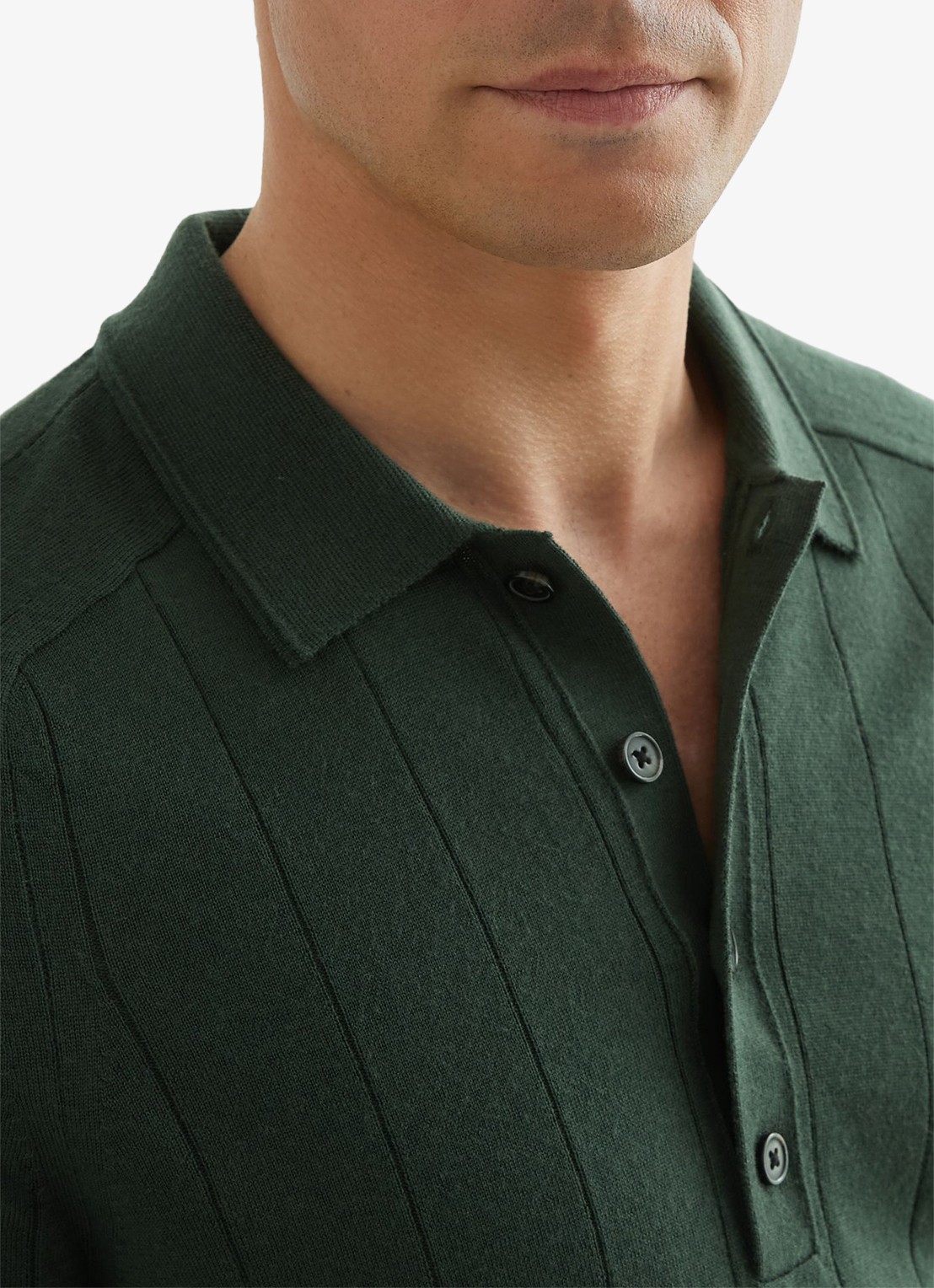Reiss Greyson pullover in merino wolblend - detail 4 groen