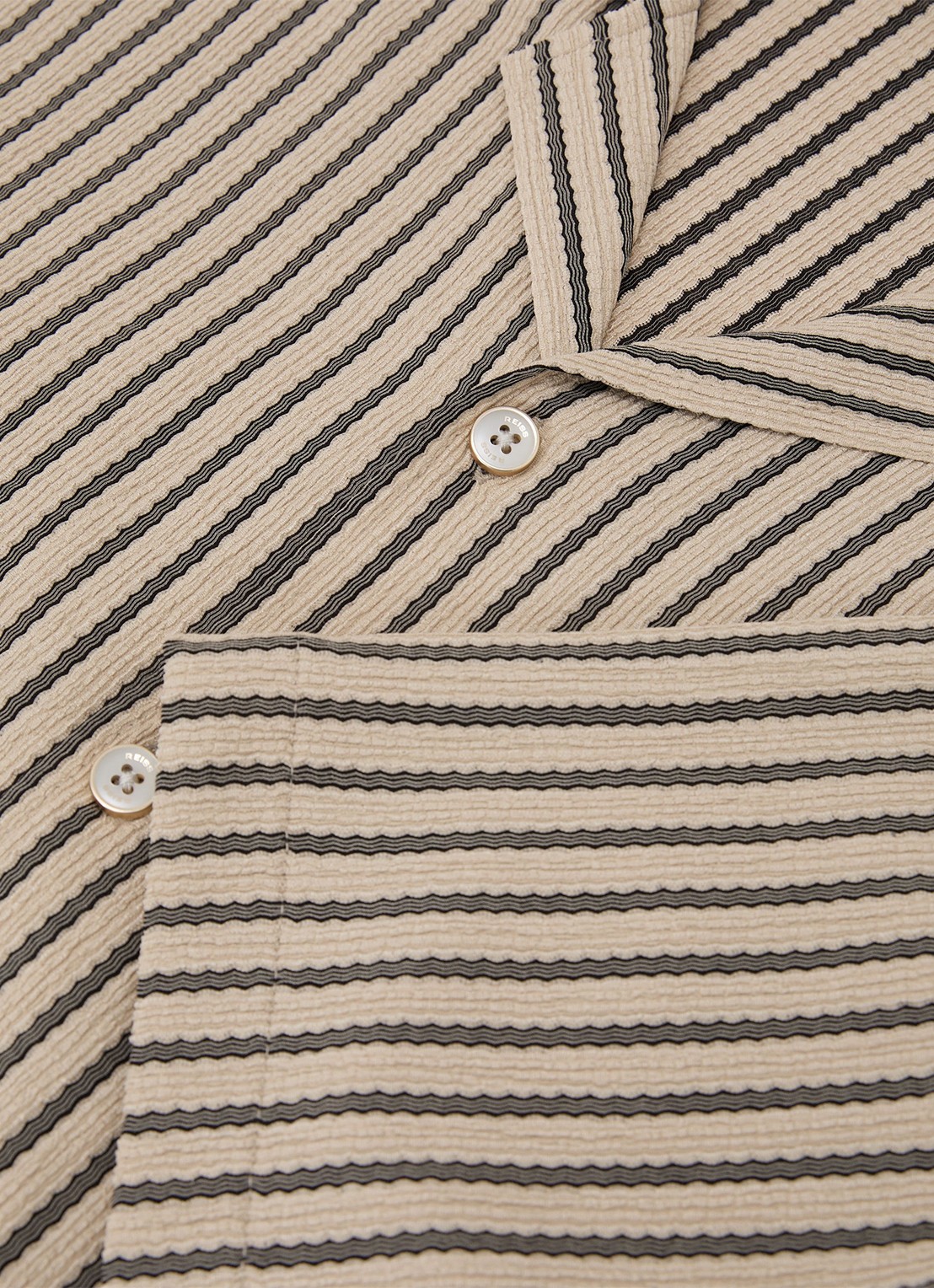 Reiss Griff regular fit overhemd met streepprint - detail 2 donkergrijs