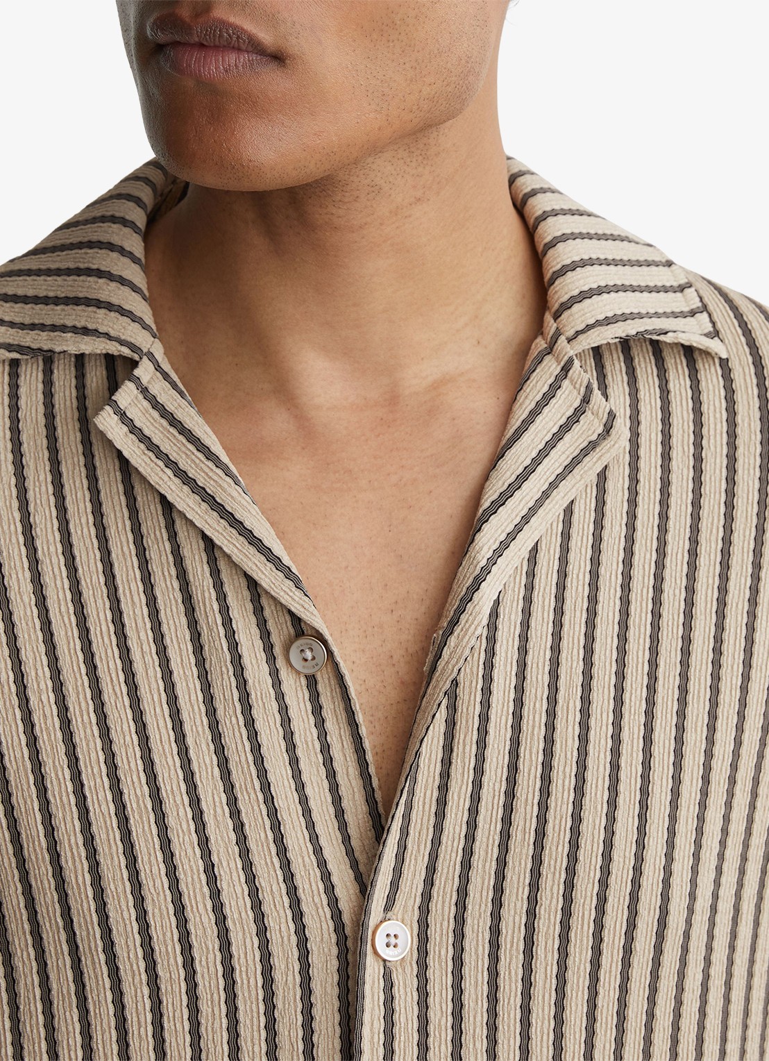 Reiss Griff regular fit overhemd met streepprint - detail 3 donkergrijs