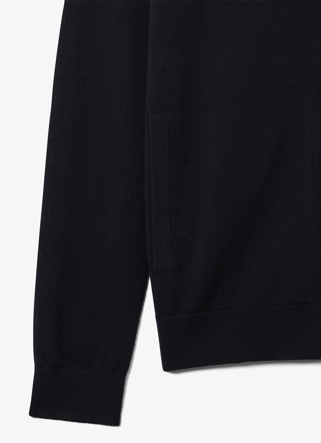 Reiss Hampshire fijngebreid vest van wol met steekzakken  - detail 5 navy / blauw
