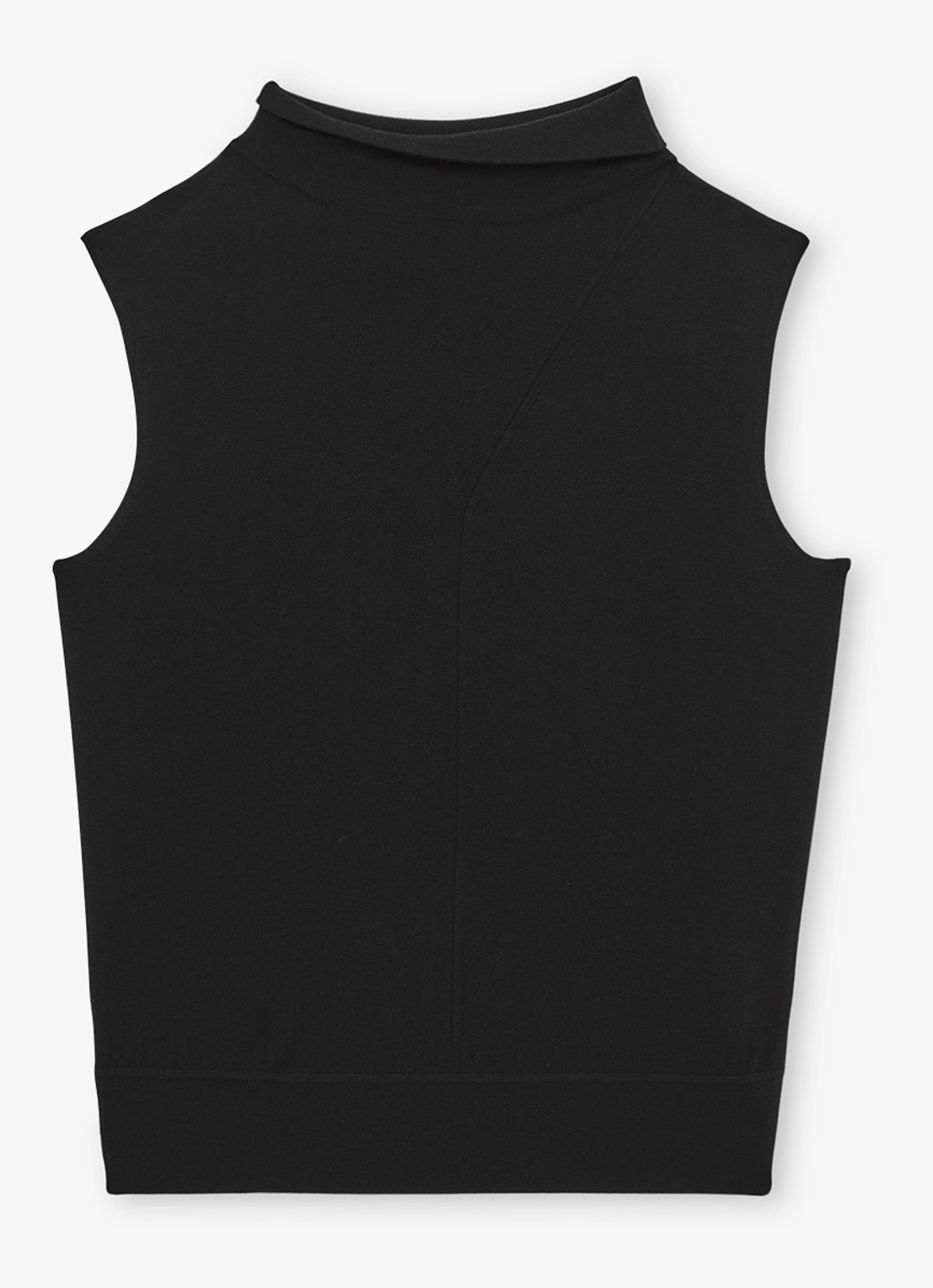 Reiss Harper mouwloze top van wol met col - voorkant black / zwart
