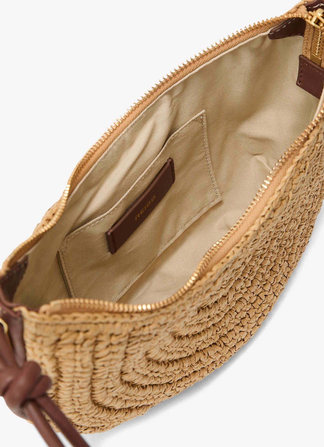 Reiss Harriet schoudertas met details van leer - detail 5 bruin