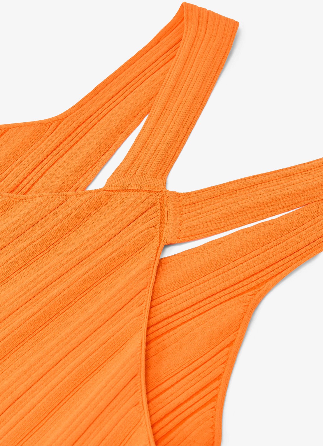 Reiss Harris fijngebreide top met V-hals - detail 4 orange / oranje