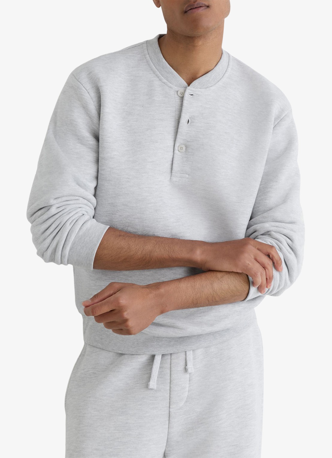 Reiss Harrison sweater met opstaande kraag - detail grijsmele