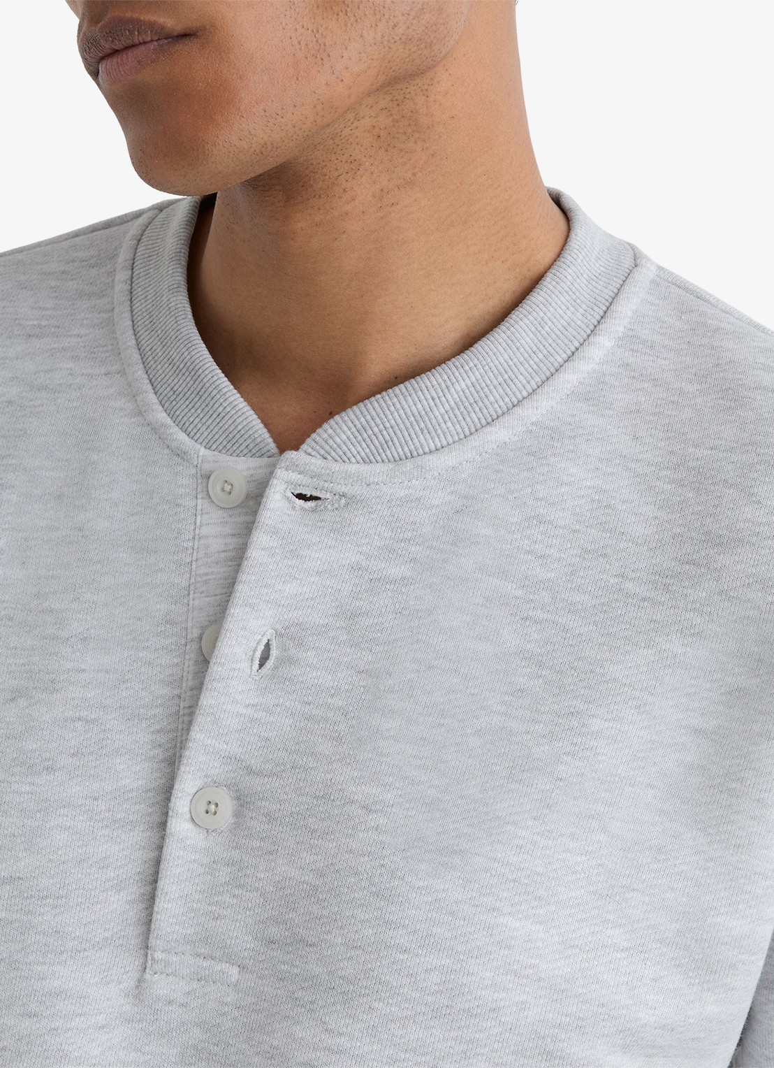 Reiss Harrison sweater met opstaande kraag - detail 3 grijsmele