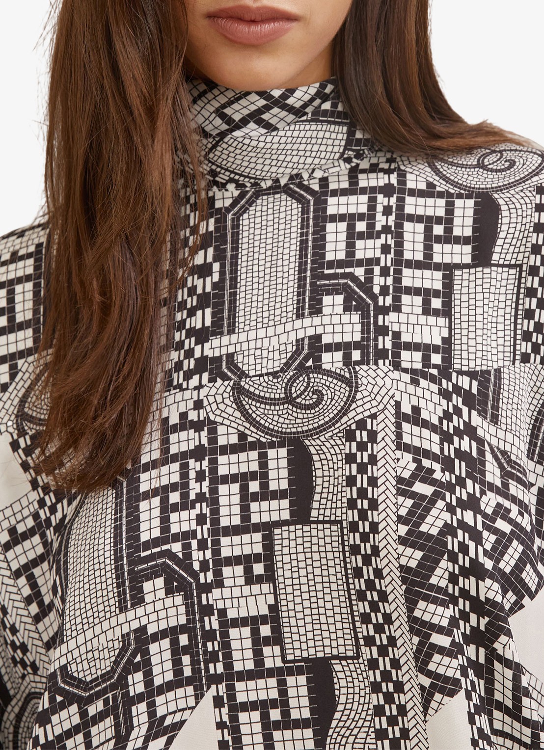 Reiss Harry tuniek met sjaalkraag en ballonmouwen - detail 5 zwart