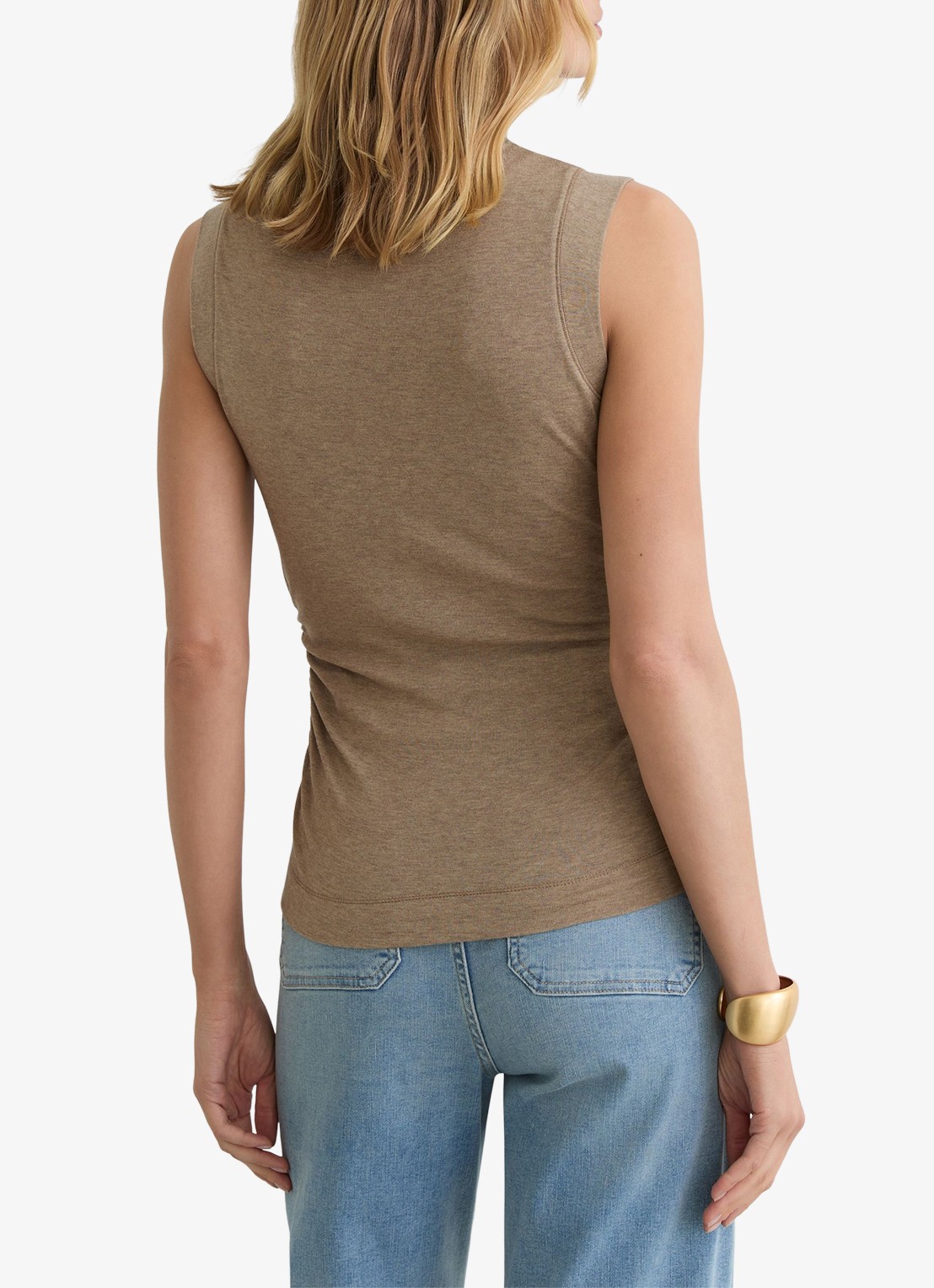 Reiss Hattie fijngebreide coltrui in wolblend - achterkant 6 dark neutral / beige