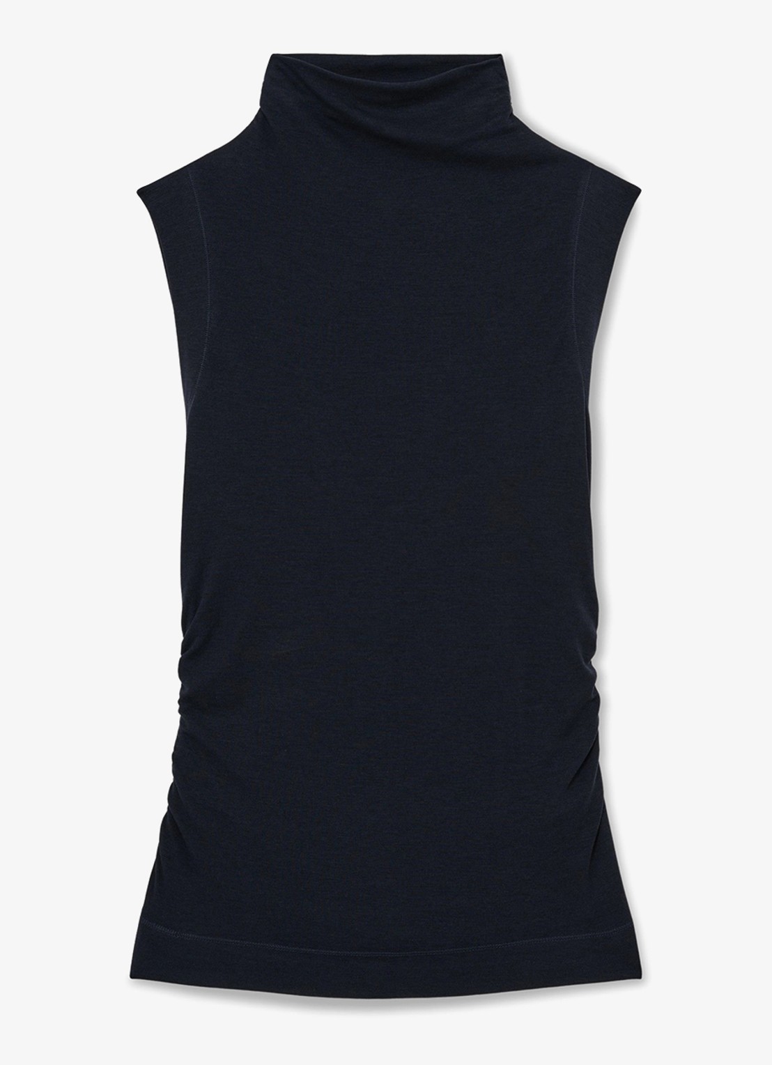 Reiss Hattie fijngebreide coltrui in wolblend - voorkant donkerblauw