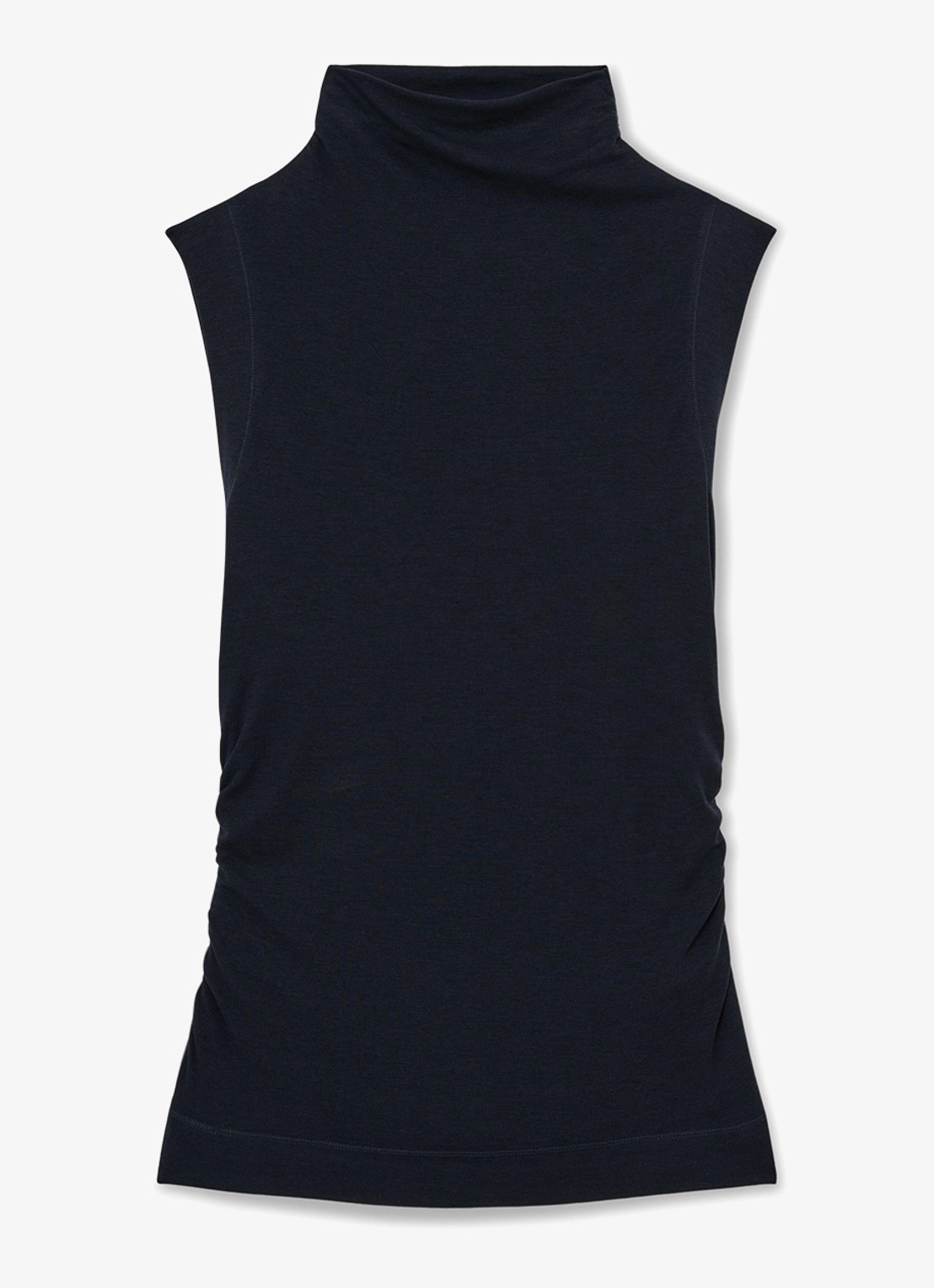 Reiss Hattie fijngebreide coltrui in wolblend - voorkant donkerblauw