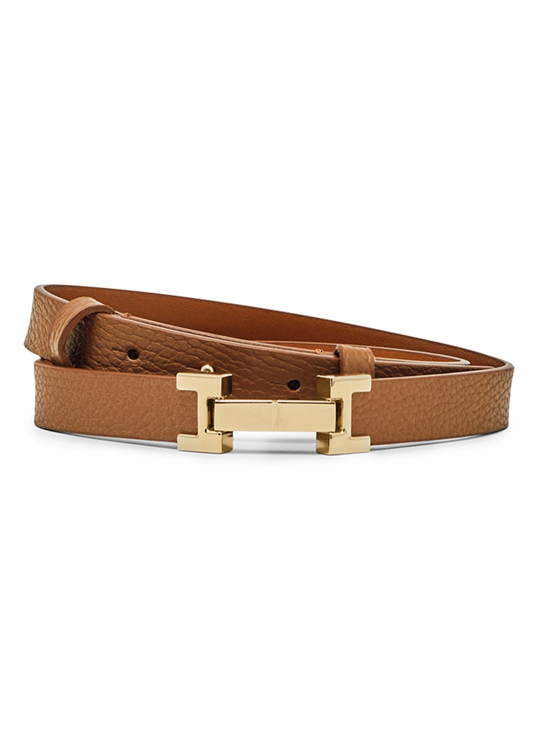 Reiss Hayley riem van leer - voorkant bruin