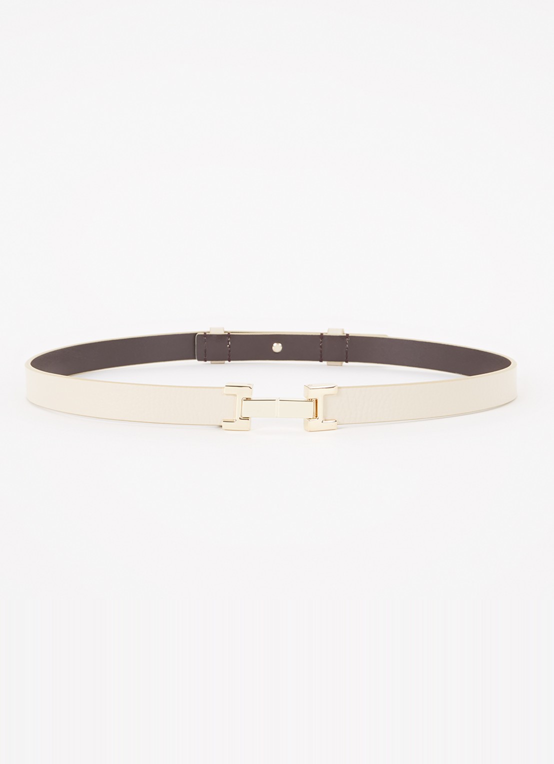 Reiss Hayley tailleriem van leer - voorkant 2 creme