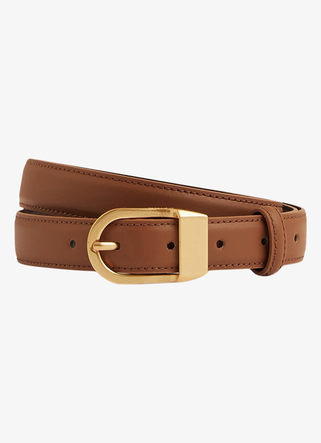 Reiss Hazel riem van leer - voorkant bruin