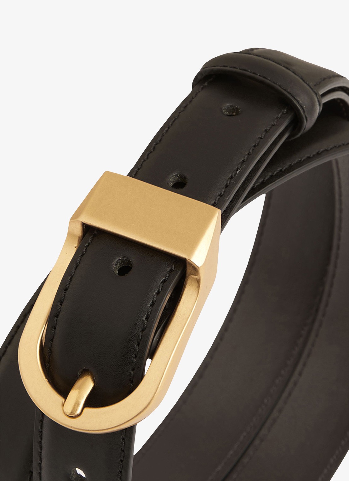 Reiss Hazel riem van leer - achterkant black / zwart