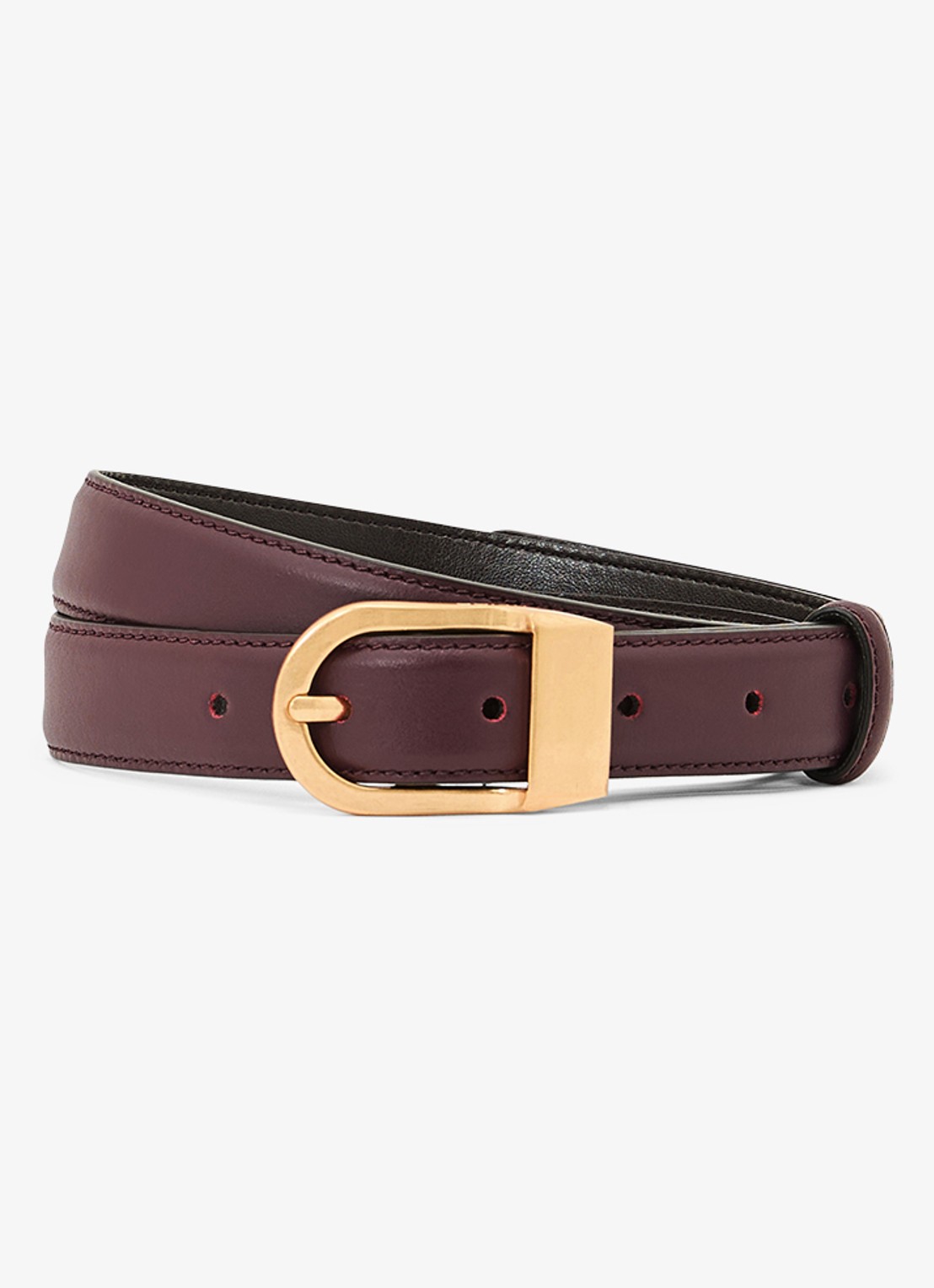 Reiss Hazel riem van leer - voorkant 4 bordeauxrood